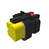 John Deere Yellow Electrical Connector Housing, 6 Cavities - 57M9788