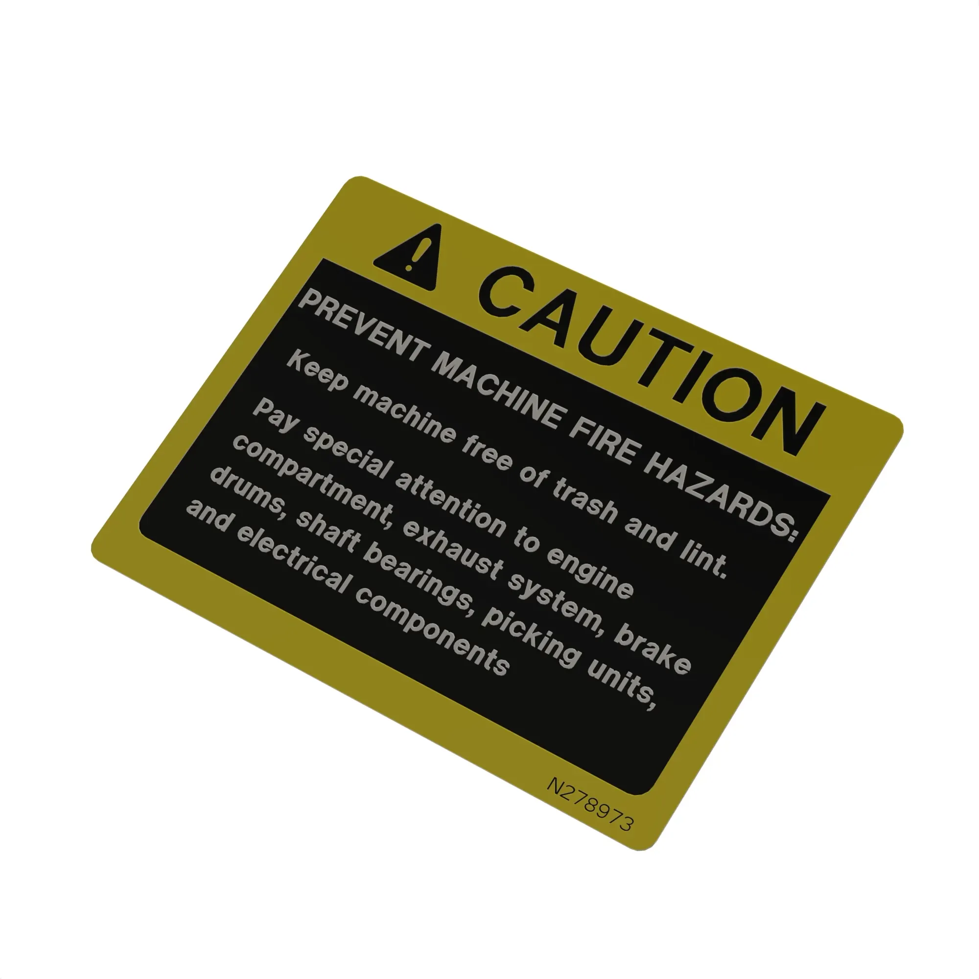 John Deere Safety Sign, Fire Hazard Caution - N278973