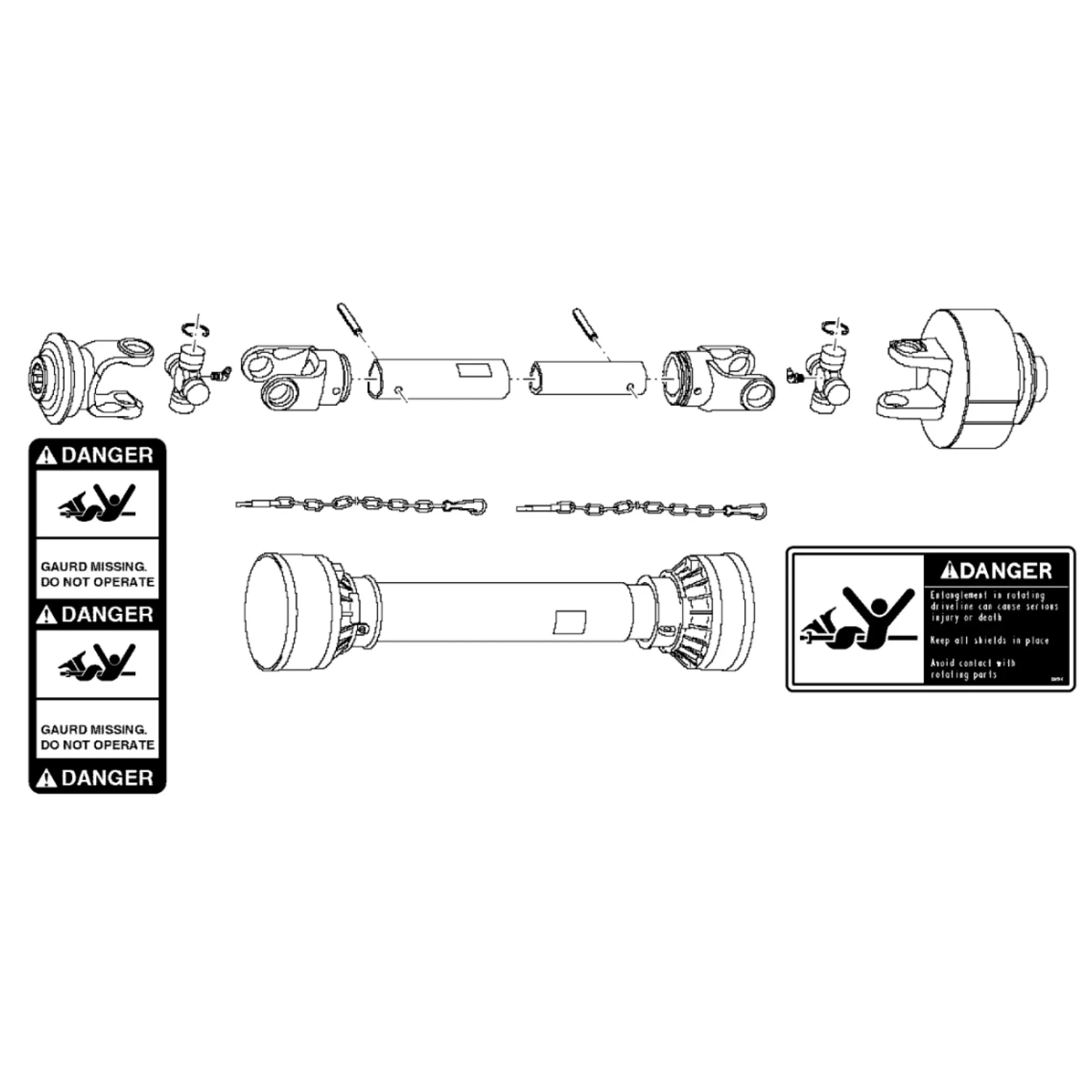 John Deere Rotary Tiller Driveshaft - LVB25626