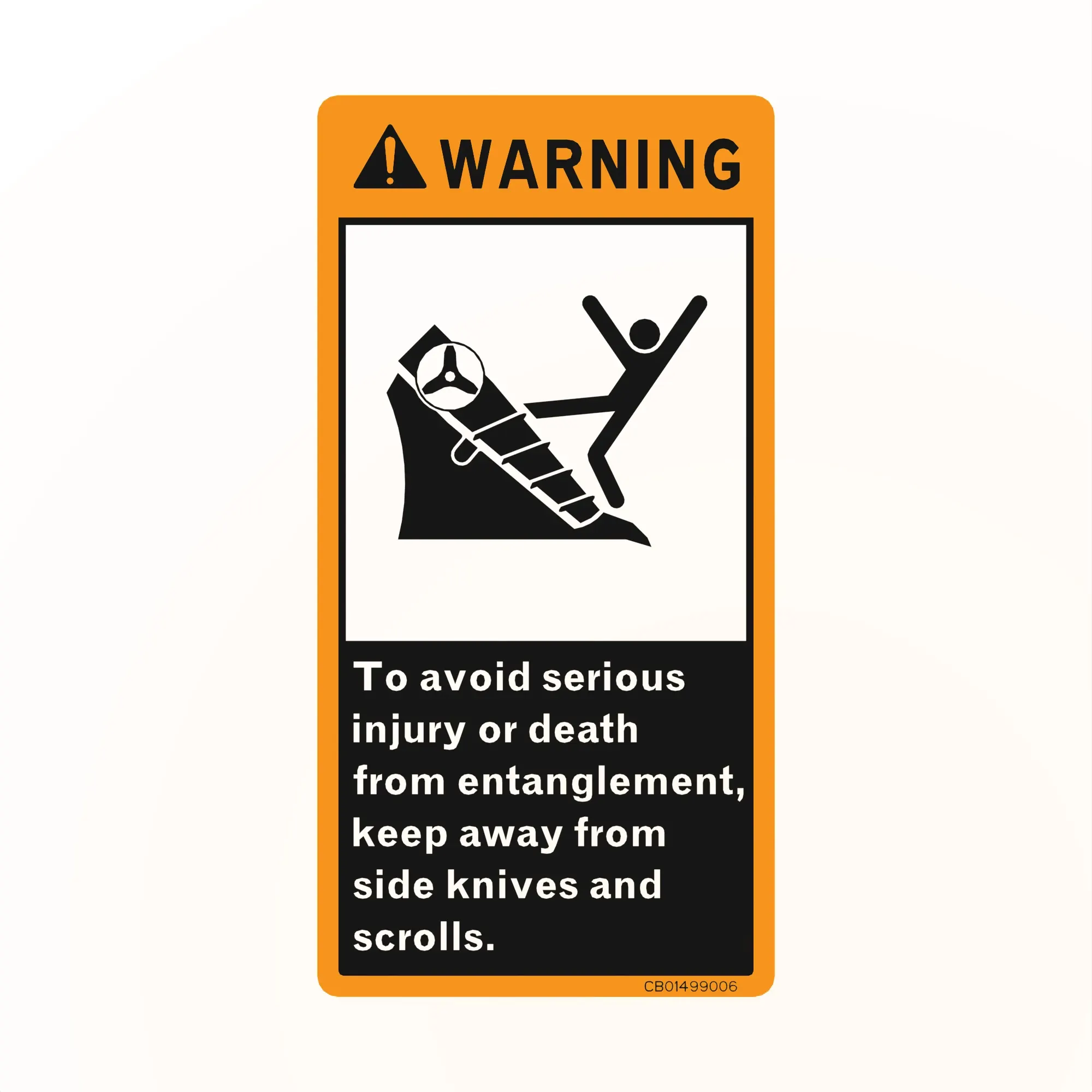 John Deere Scrolls Text Free Warning Decal - CB01499006