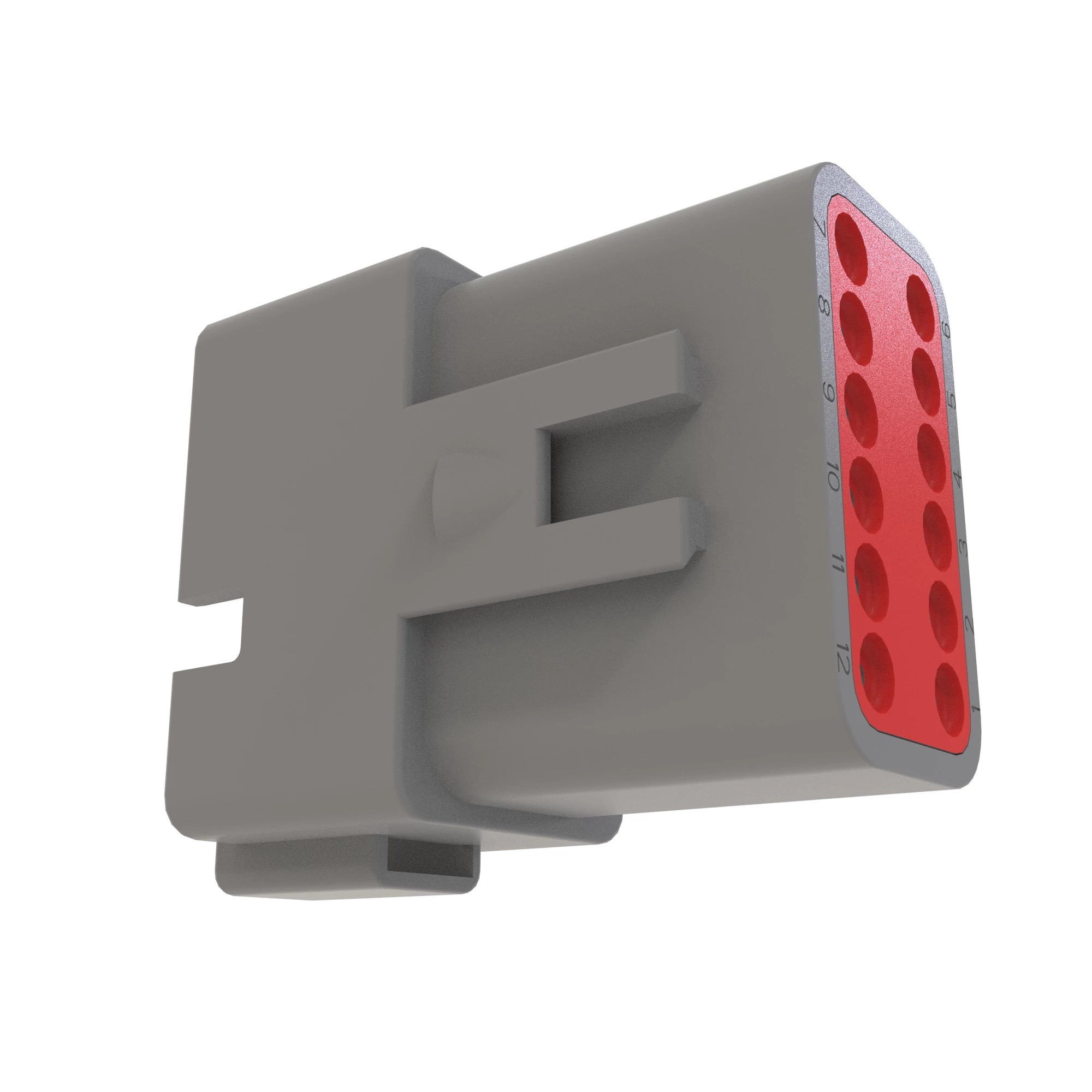 John Deere Gray External Electrical Connector Housing, 12 Cavities - 57M8786