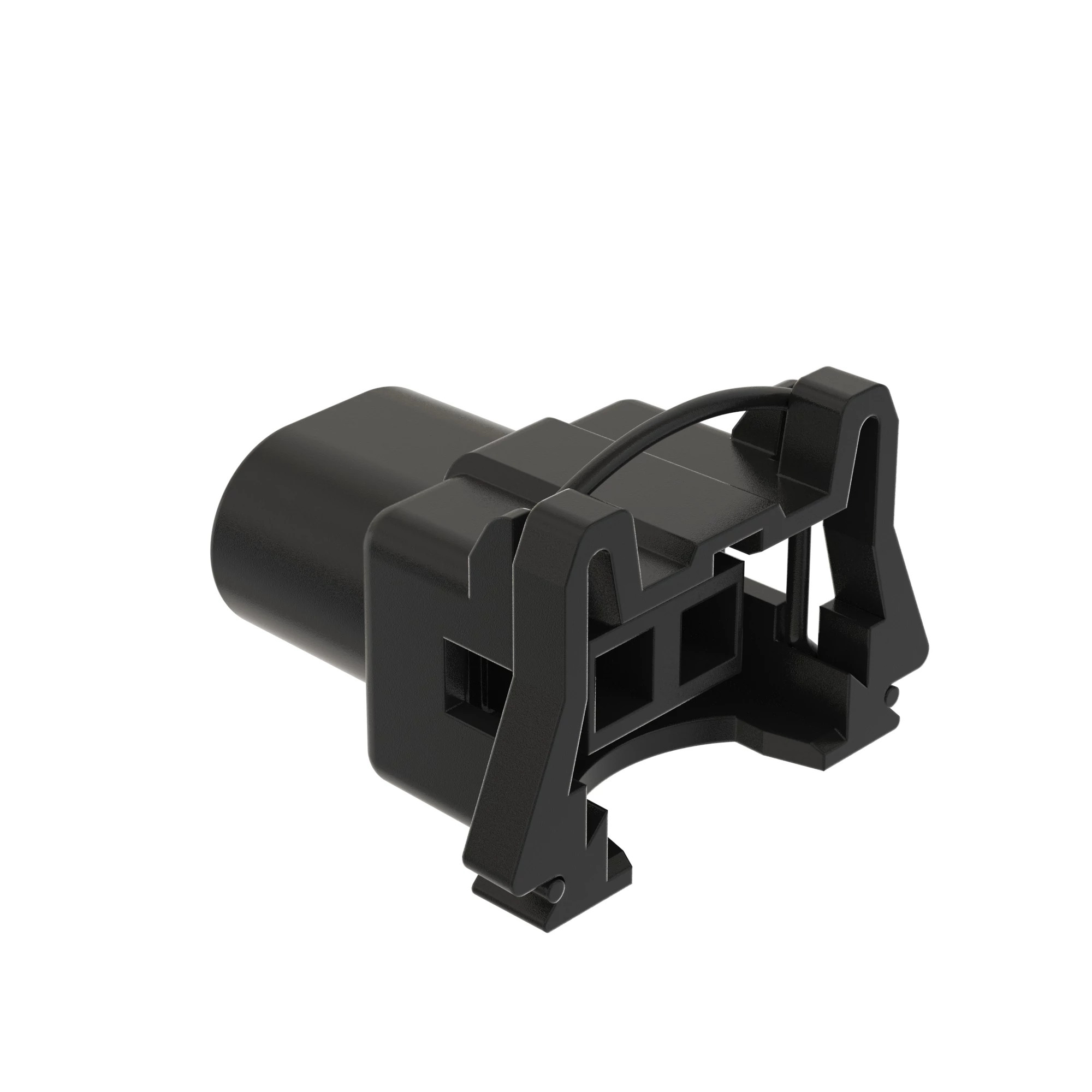 John Deere Black External Electrical Connector Housing, 2 Cavities - 57M10436