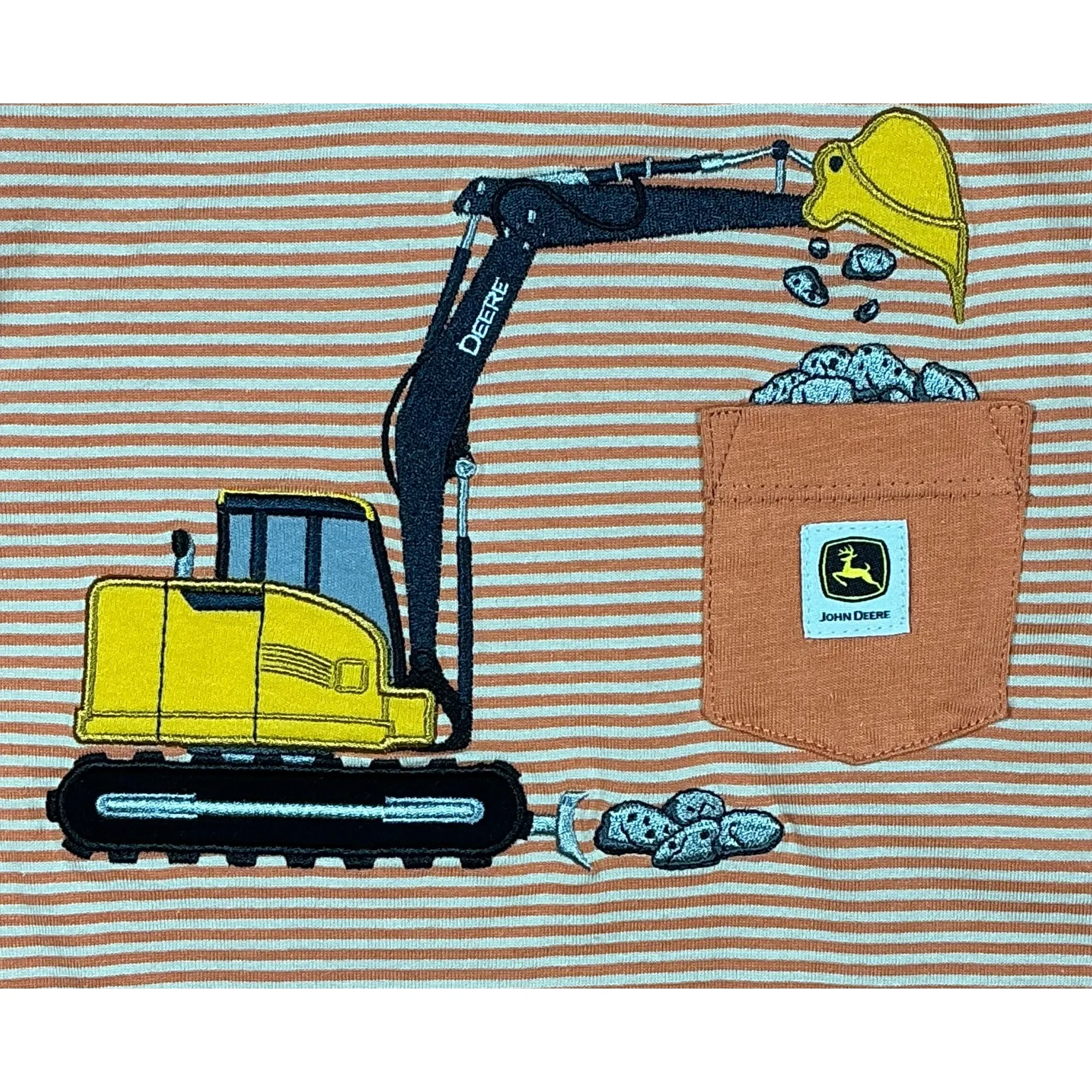 Toddler Striped Excavator Long Sleeve T-Shirt