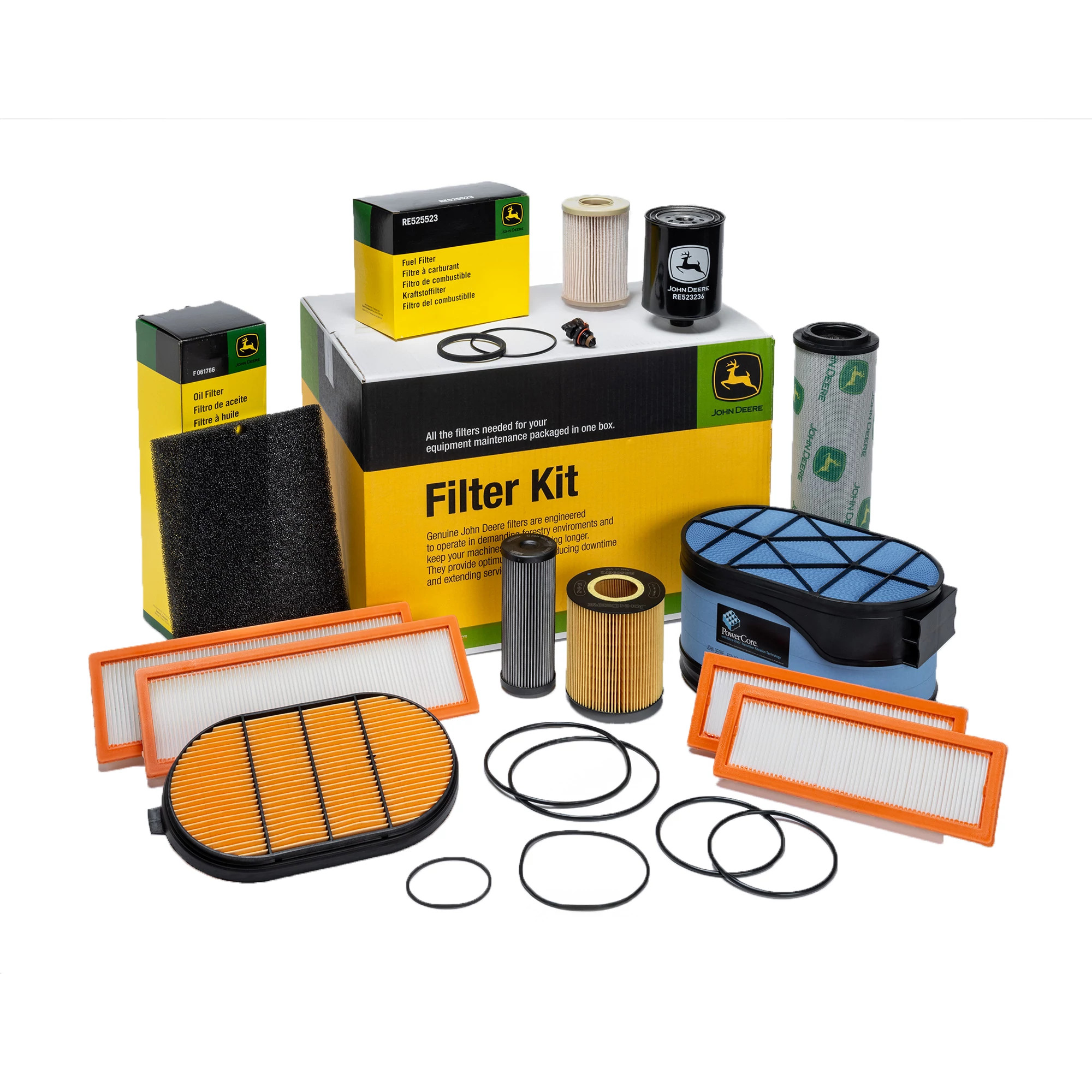 John Deere Filter Kit for 1270E, 1270G, 1470E, and 1470G Wheeled Harvester - F676608