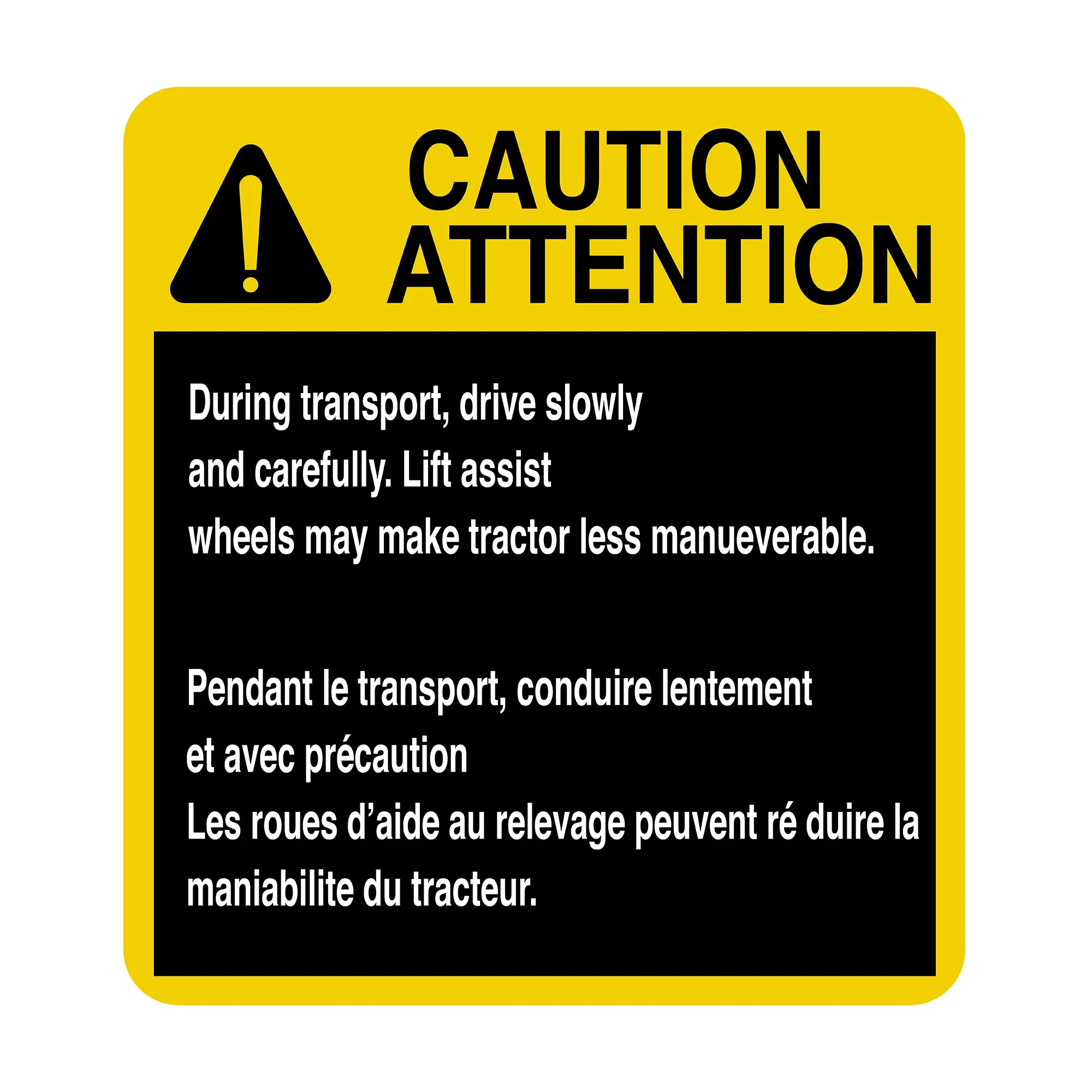 John Deere English-French LAW Safety Sign - A53346