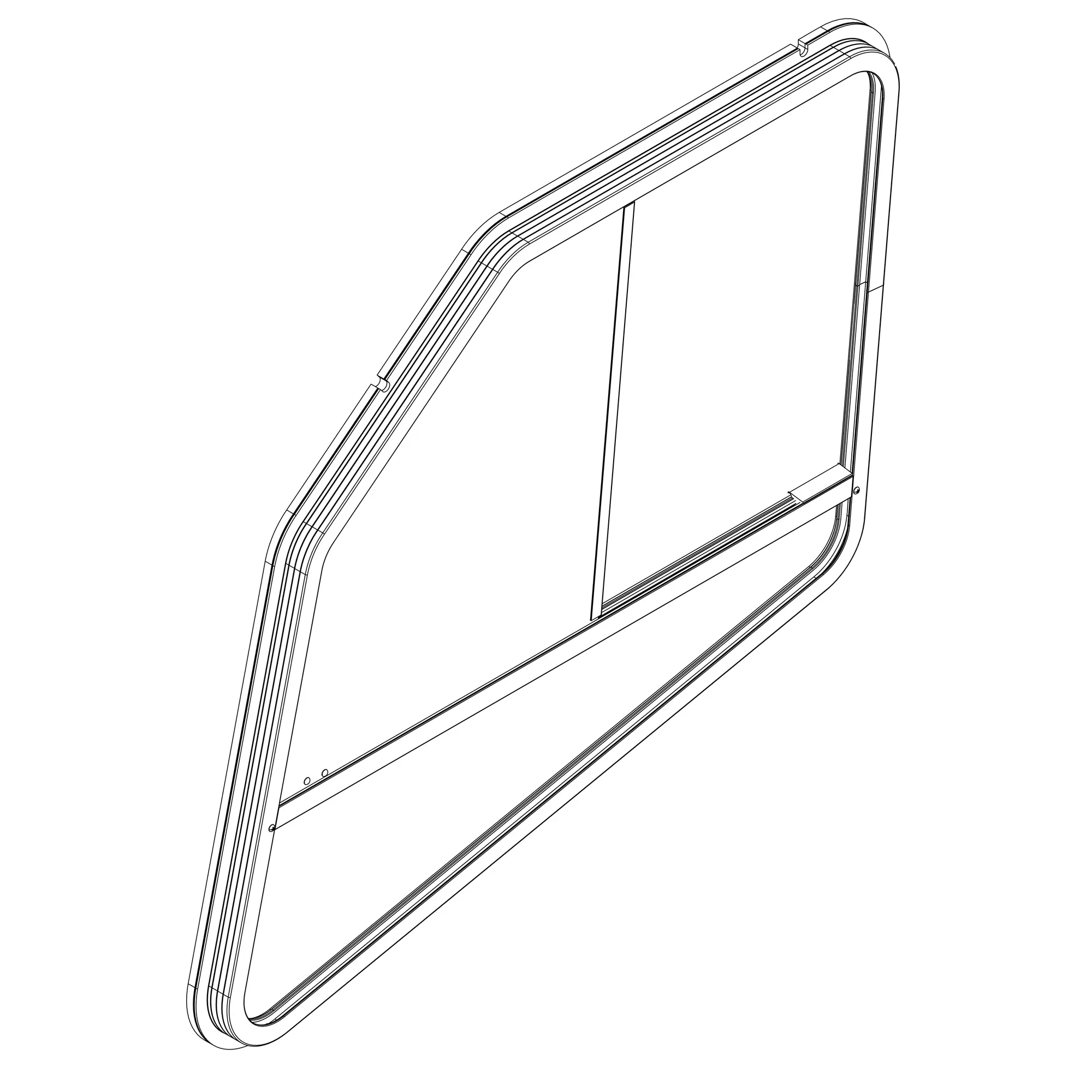 John Deere Sliding Front Glass Windowpane - AT455634