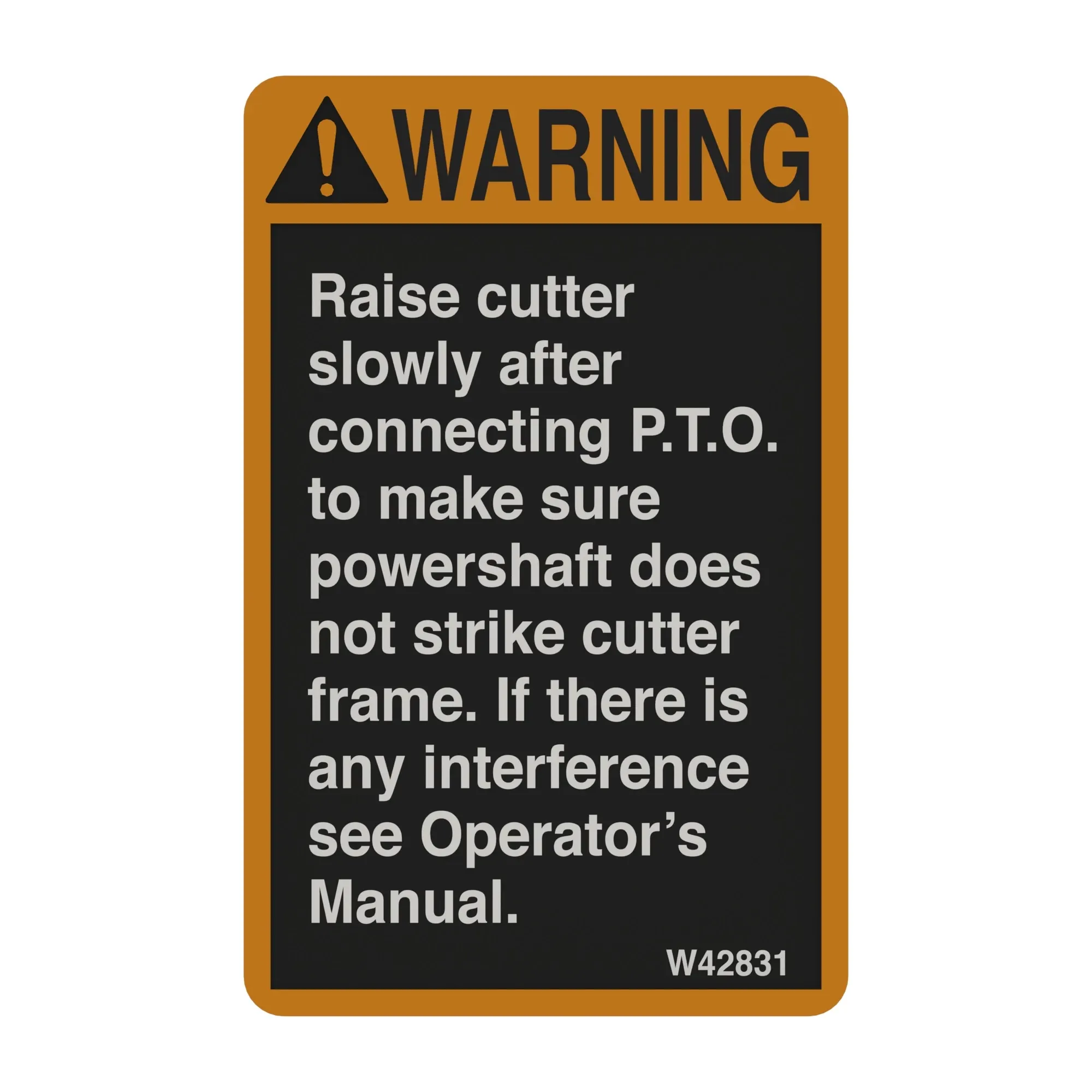 John Deere Safety Sign, Warning - W42831