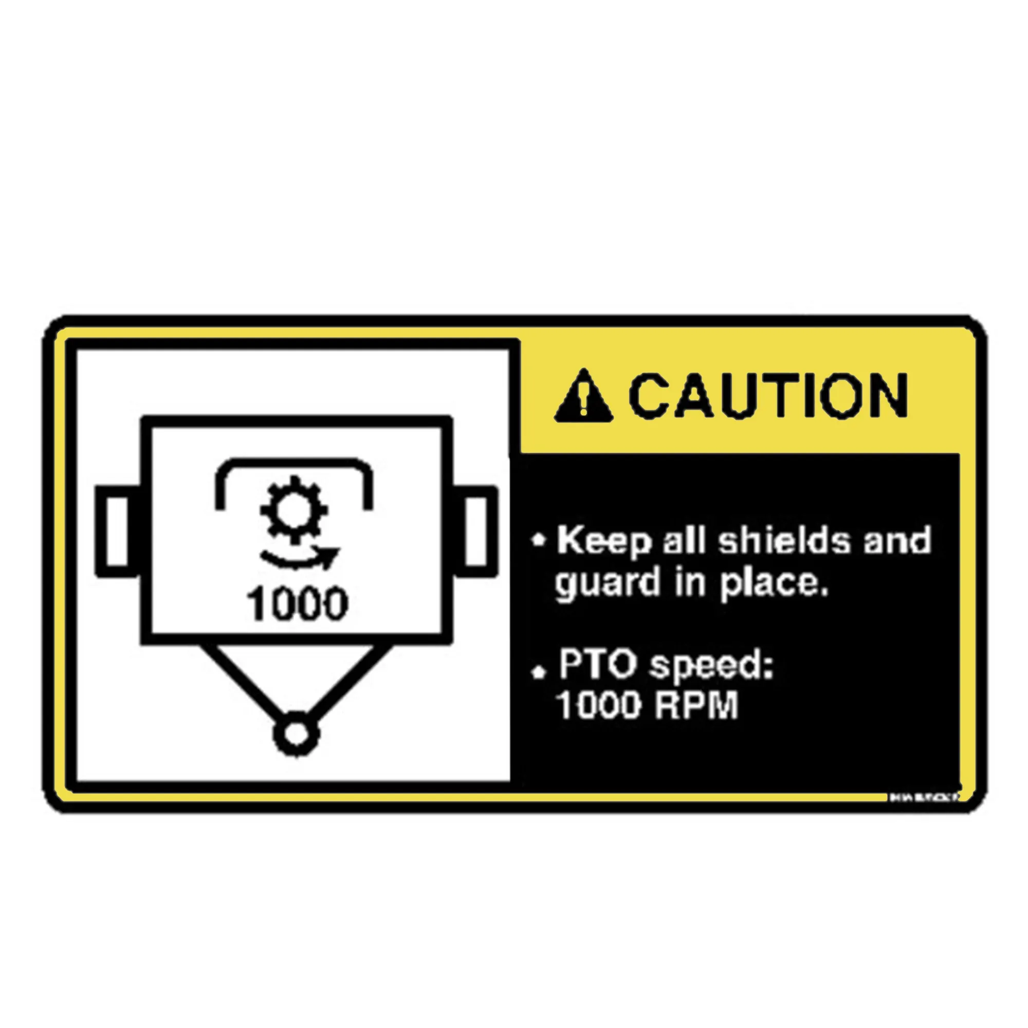 John Deere PTO 1000 Tr/min Label, English - CC137532