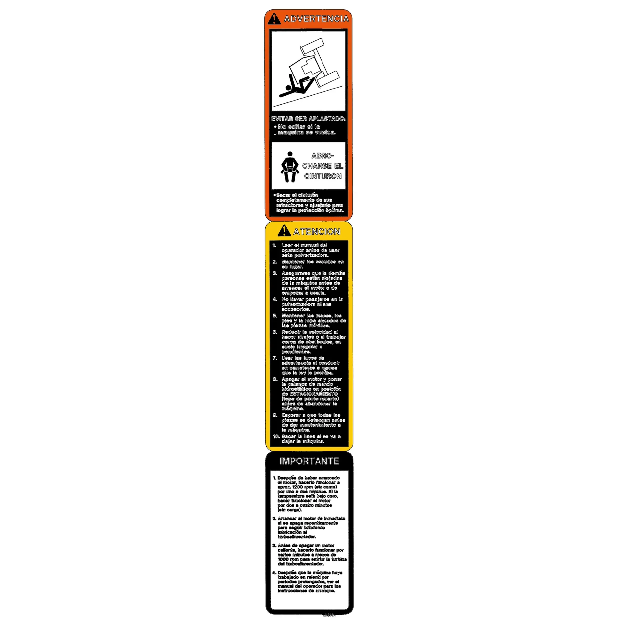 John Deere Warning Caution Important Decal, Spanish - N206091