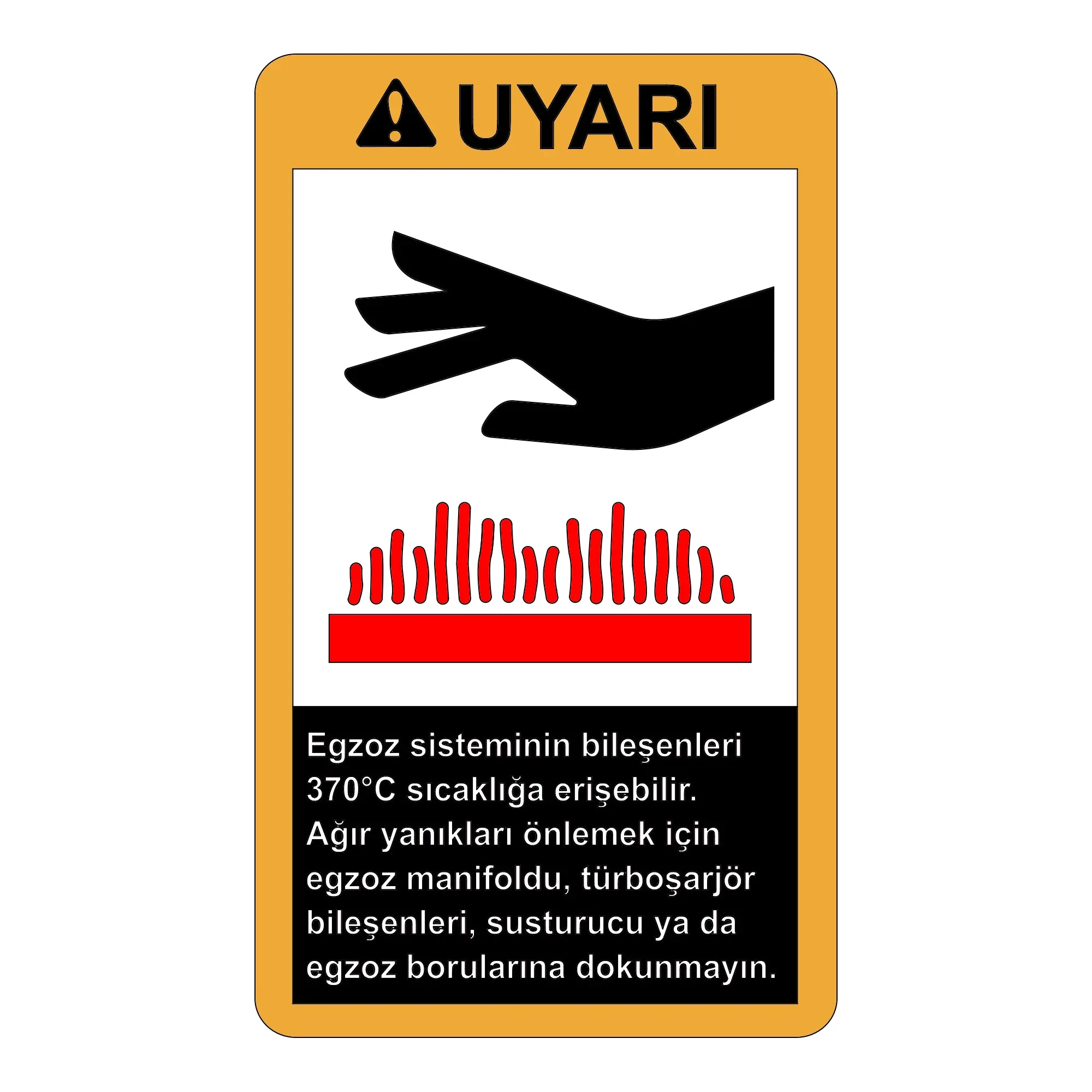 John Deere Exhaust Heat Warning Label, Turkish - N310193