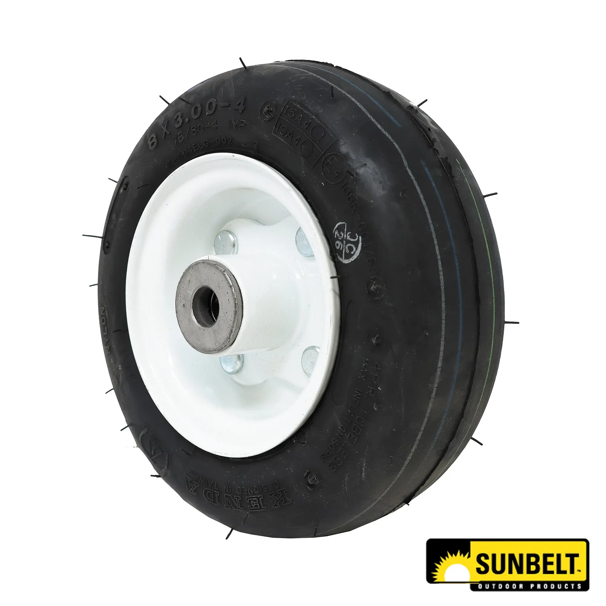 Sunbelt Smooth White Wheel, 8 X 3 X 4, 4 Ply - A-B1CO7982