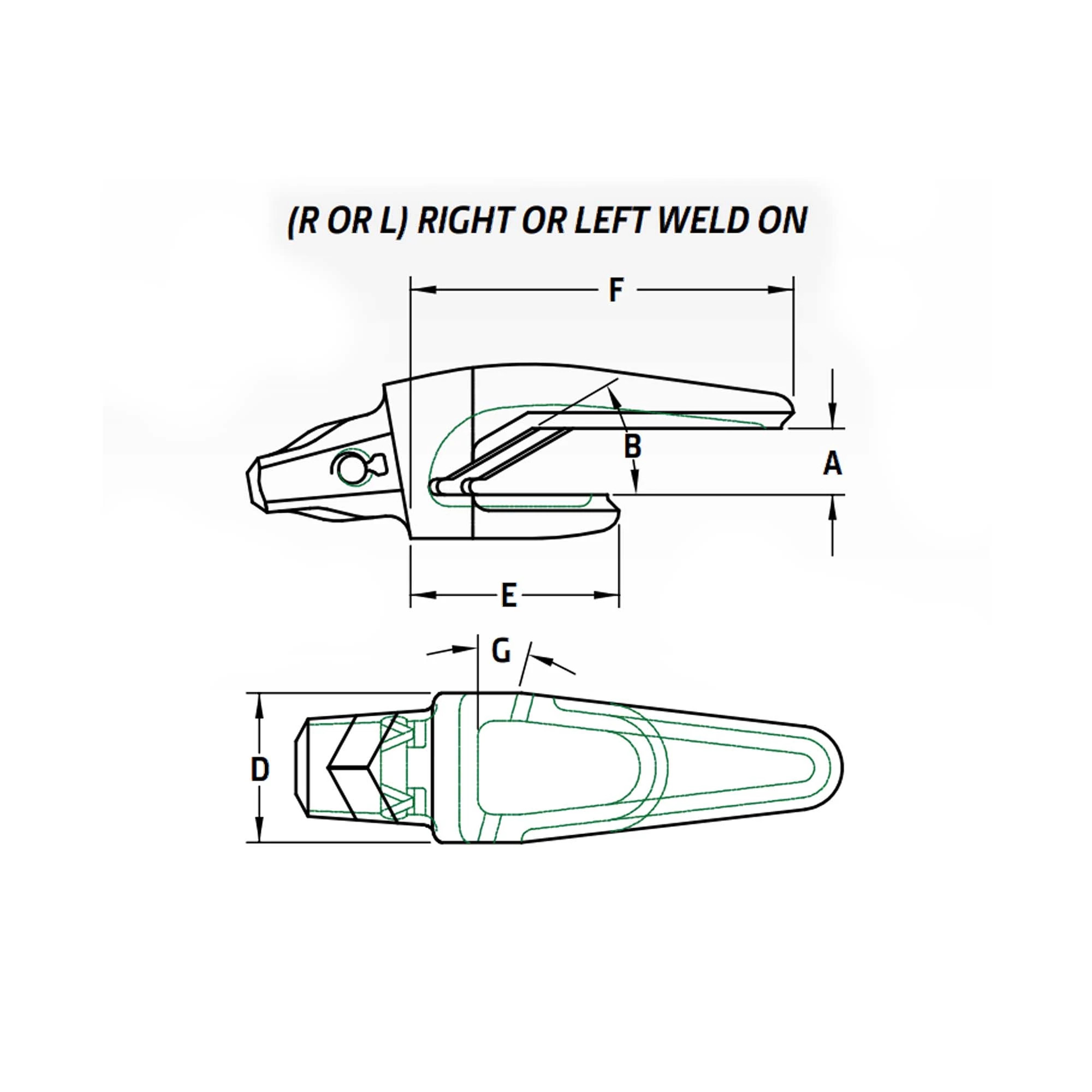 Weld-on Left Adapter