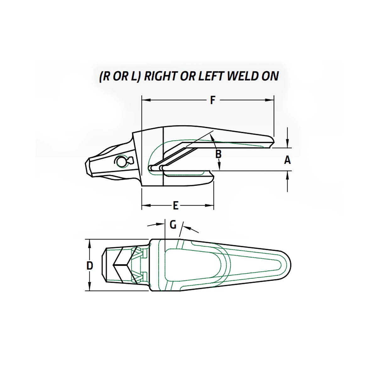 Weld-on Left Adapter
