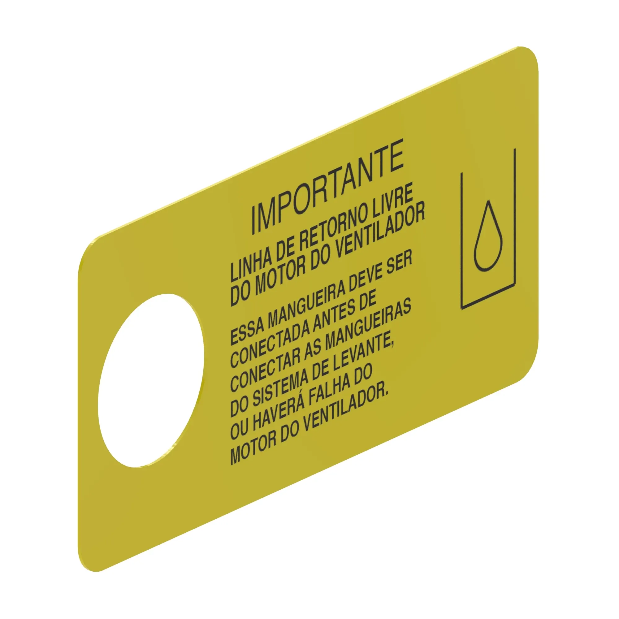 John Deere Motor Drain Line Sign - KK14944