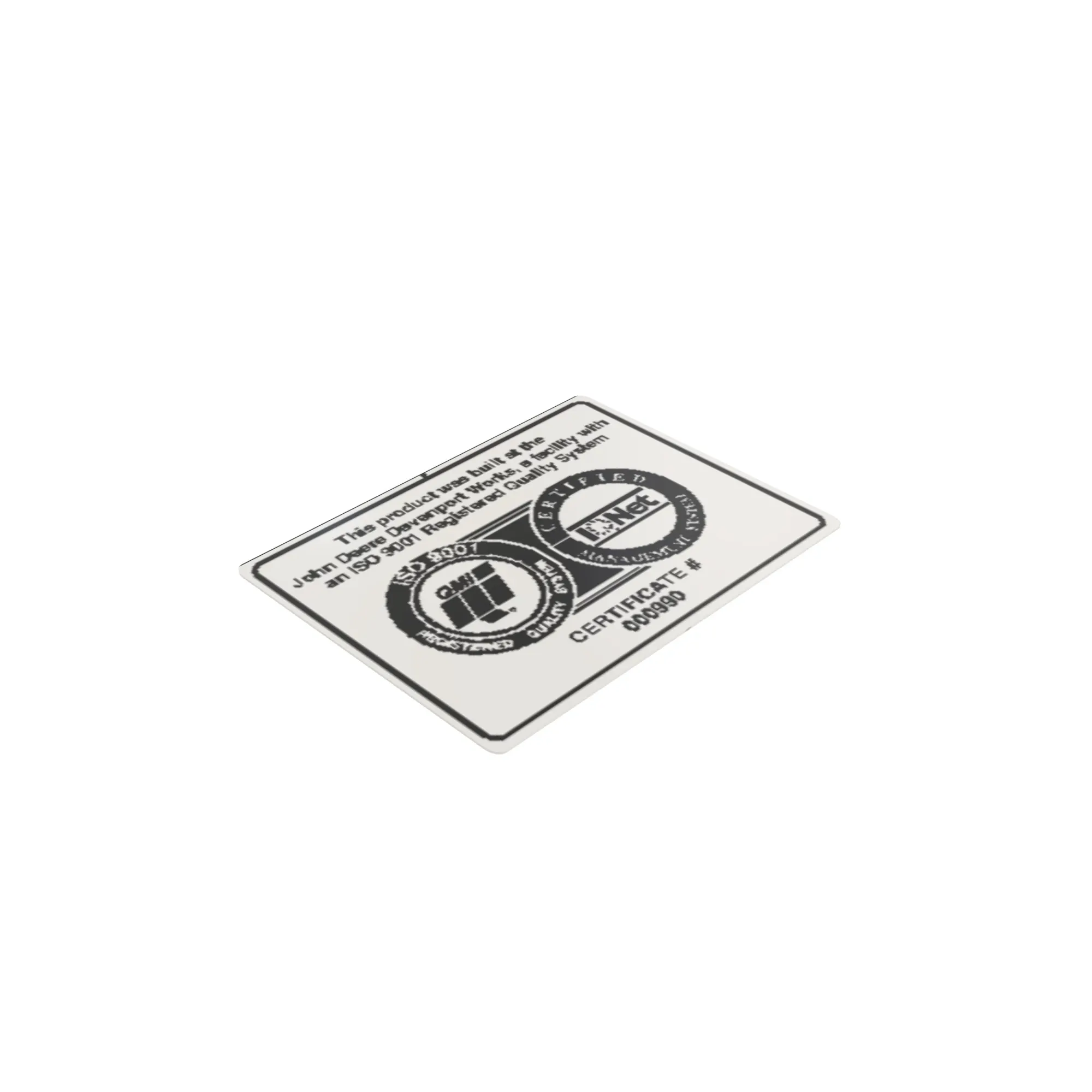 John Deere Transmission Oil Check Label - T200055