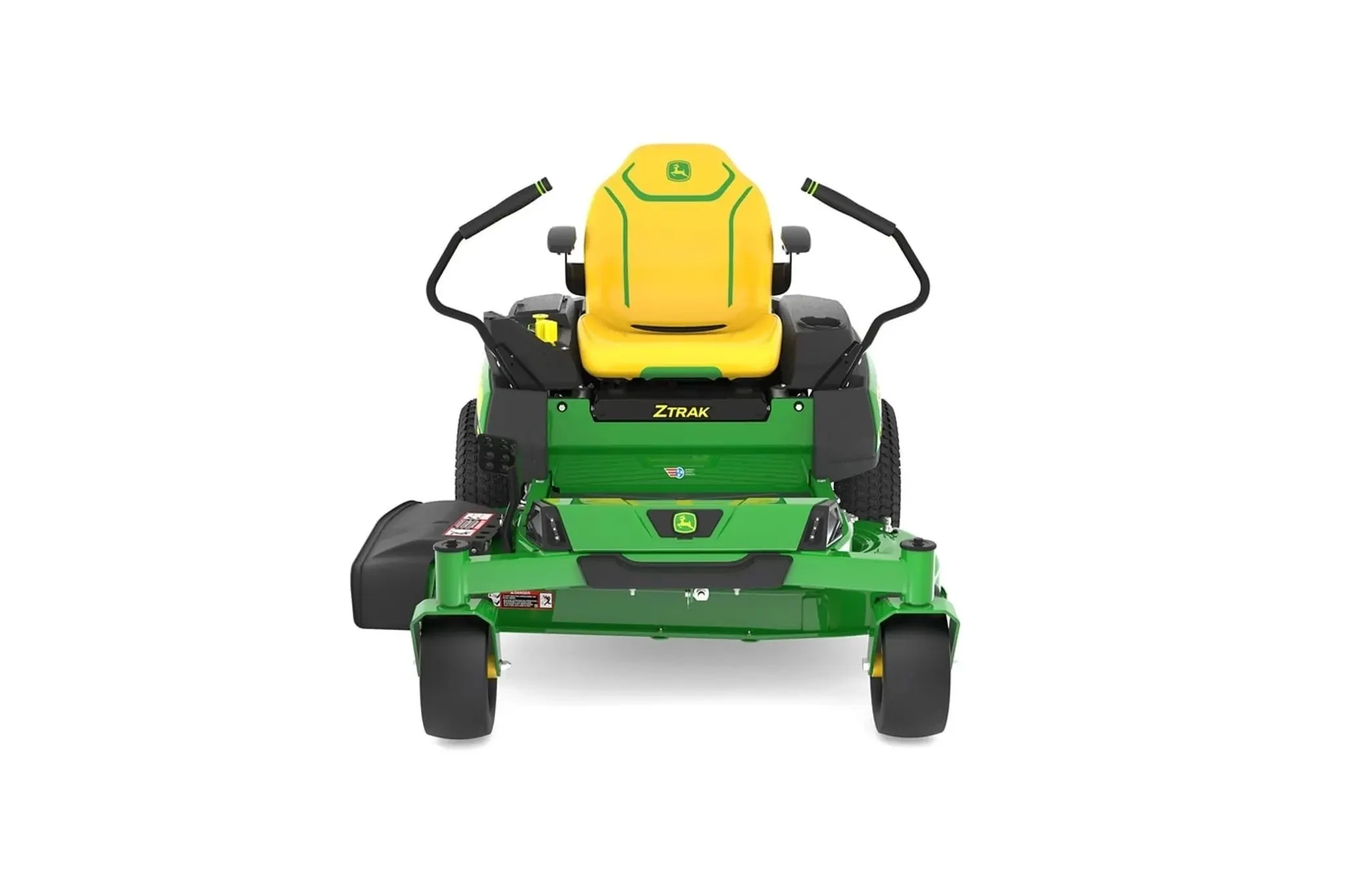 Studio image with a front view of a Z370R Electric ZTrak Mower