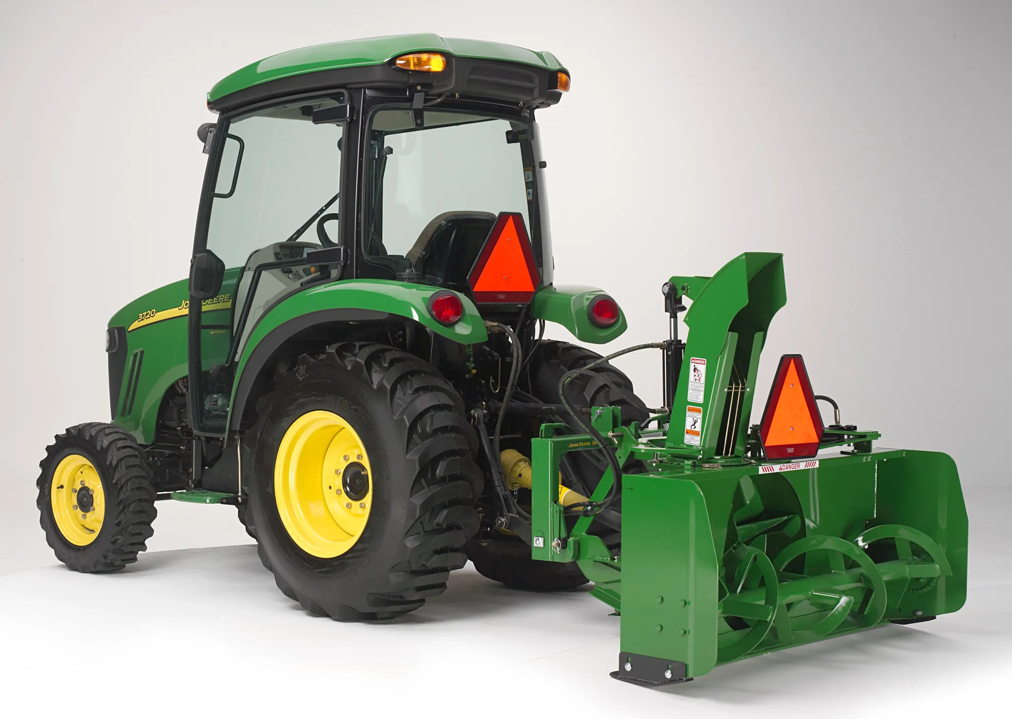 Studio left side view of SB1164 Snowblower on 3720 Tractor