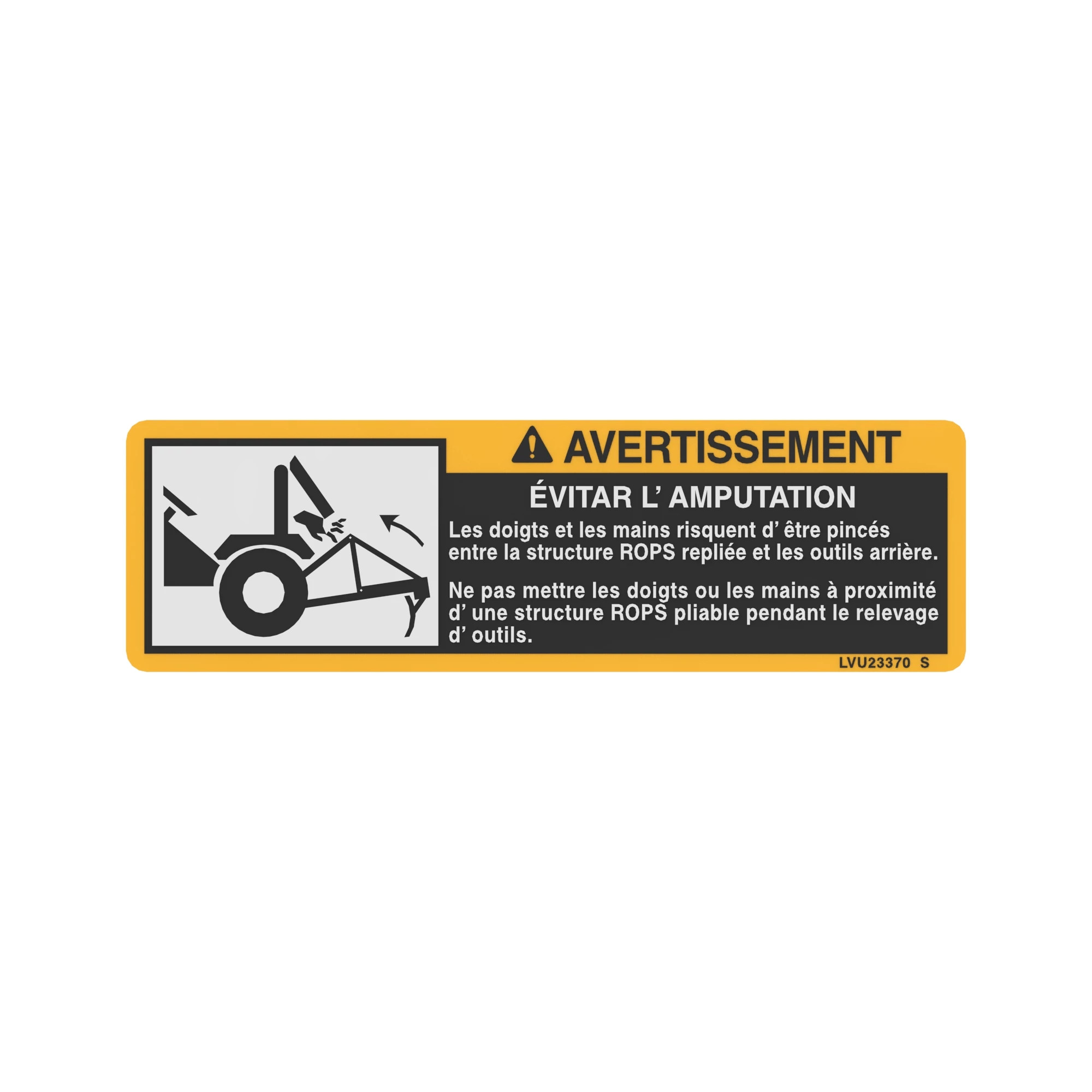 LVU23370: Folding ROPS Warning Label | Shop.Deere.com