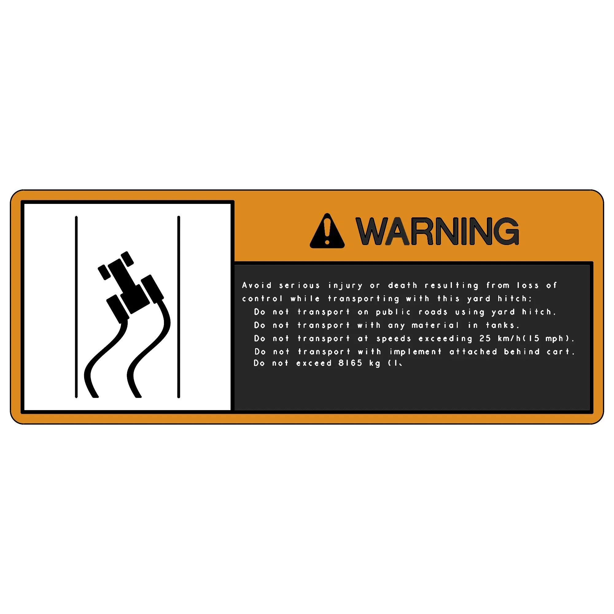 John Deere Safety Sign, Transport Warning - A109924