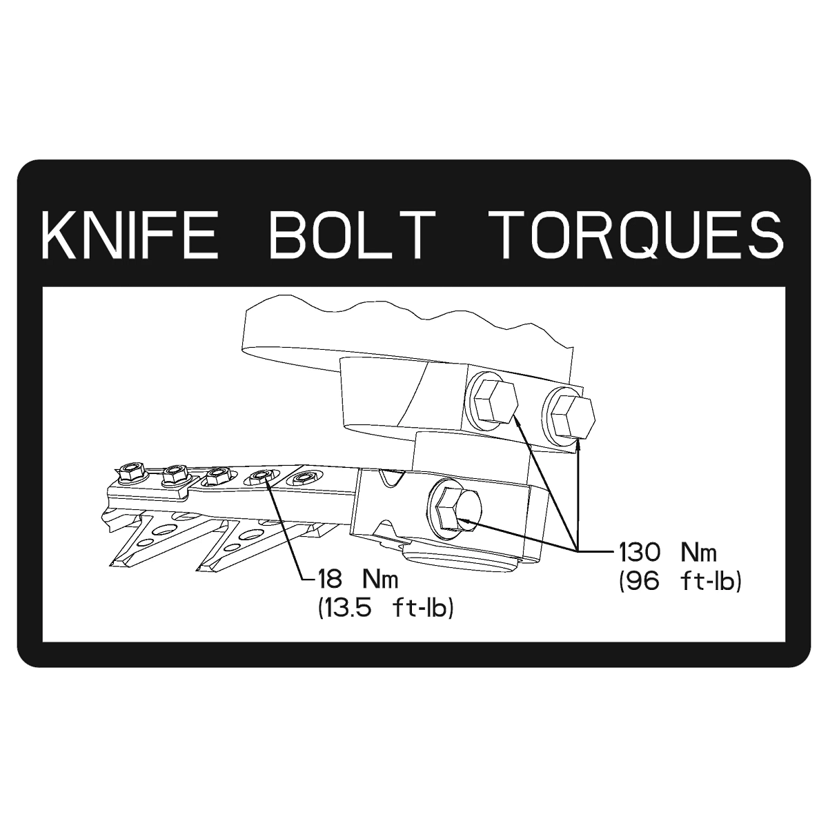 Label-Knife Bolt Torque