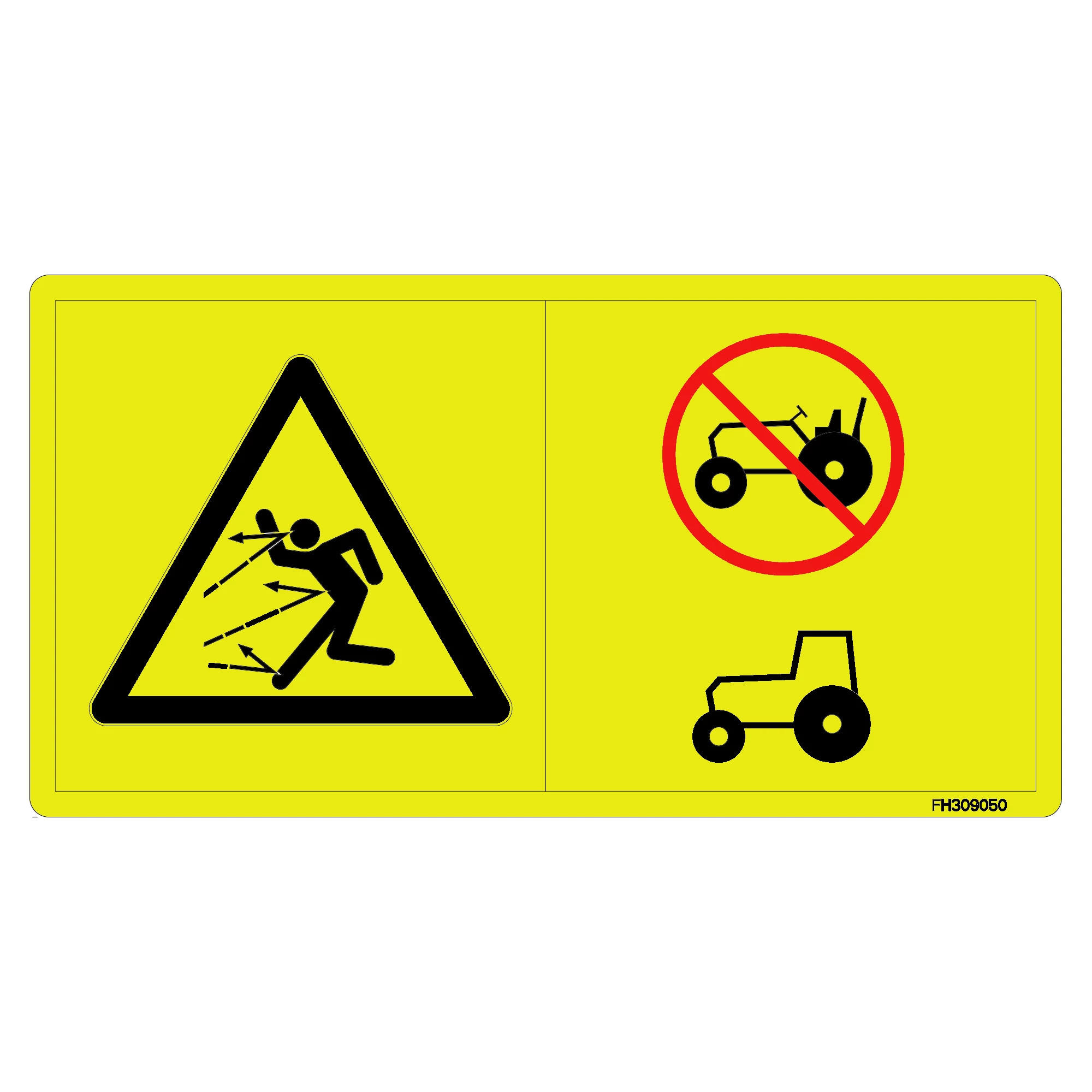 John Deere Thrown Object Warning Decal - FH309050