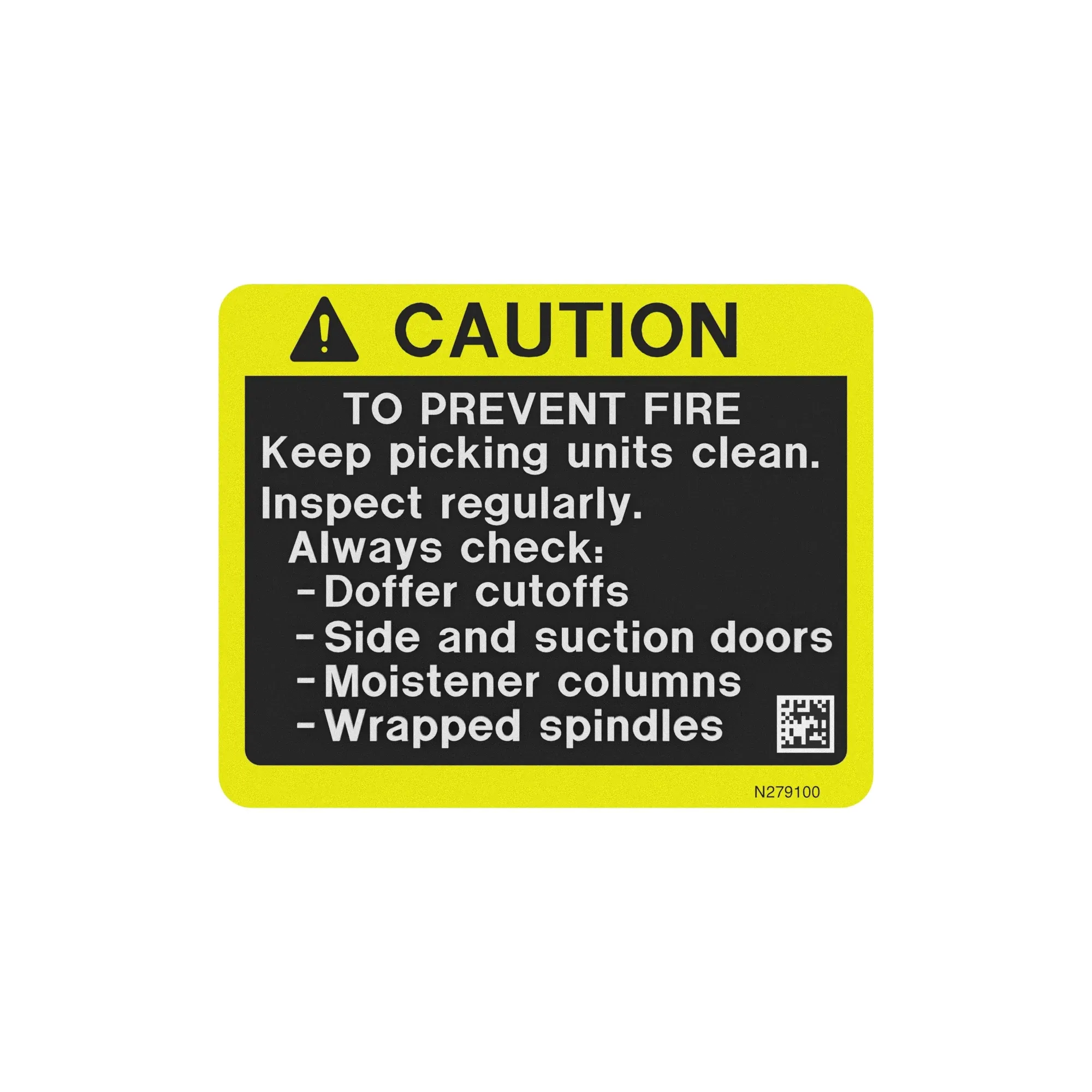 John Deere Fire Safety Sign - N279100