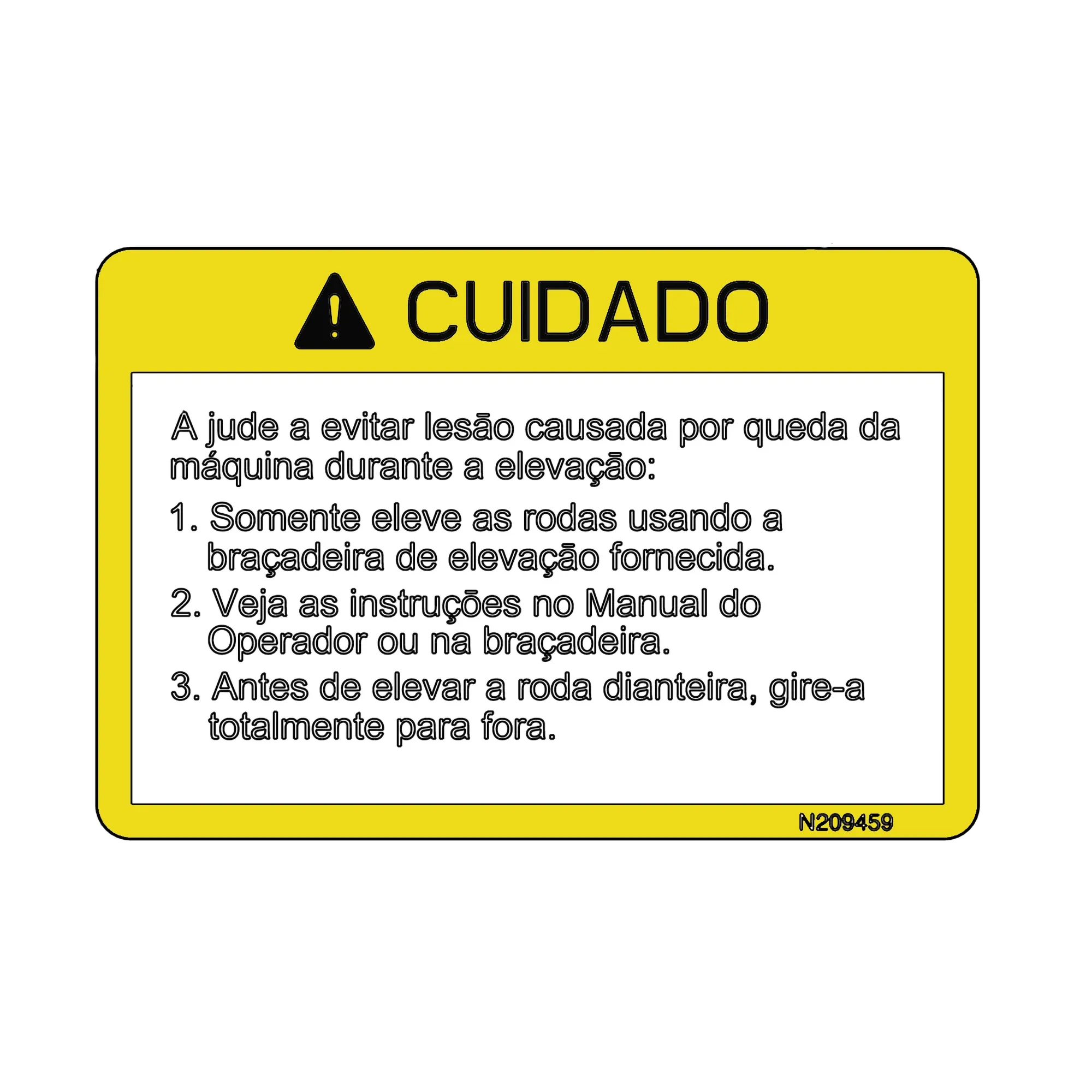 John Deere Caution Label, Portuguese - N209459
