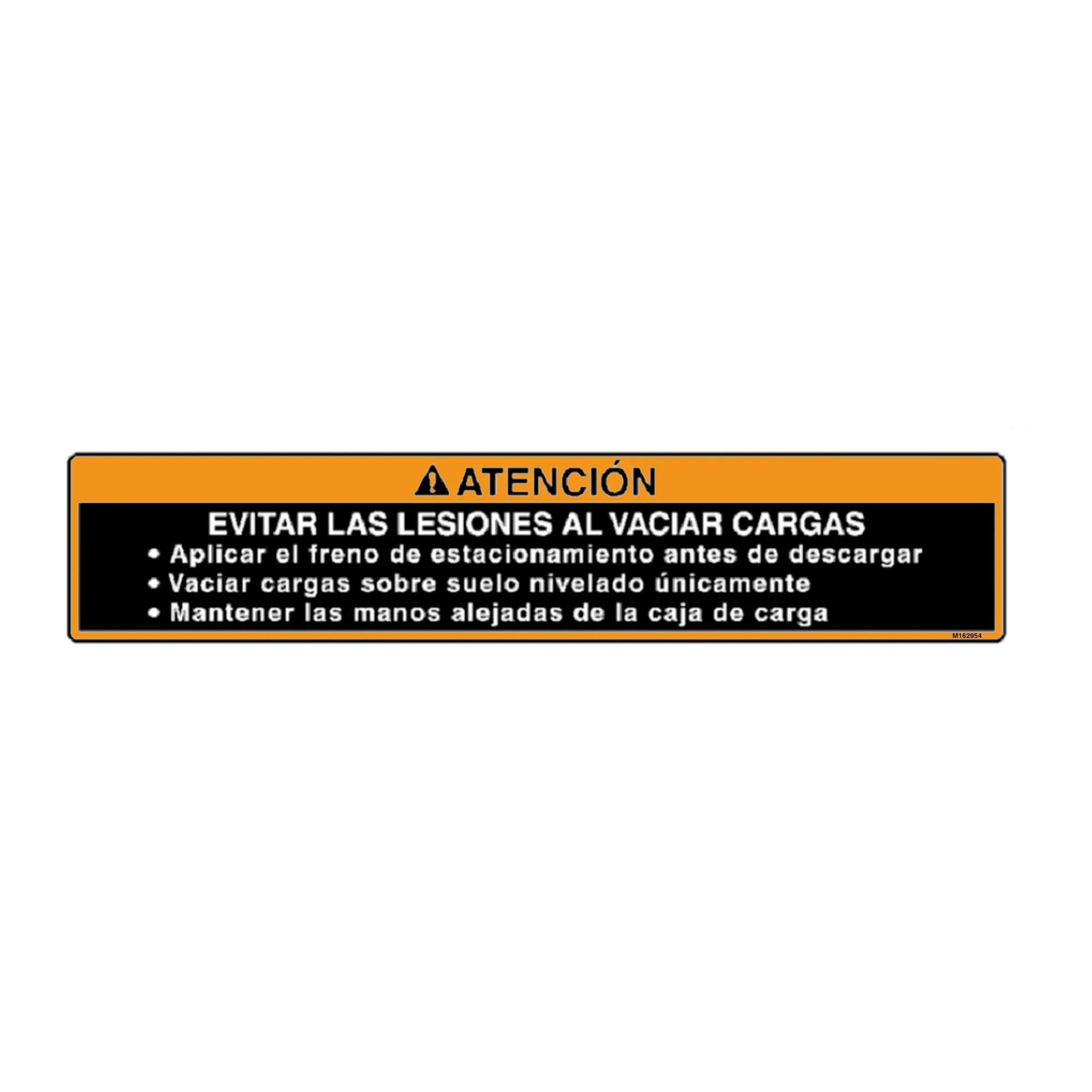 John Deere Power Lift Caution Decal, Spanish - M162954