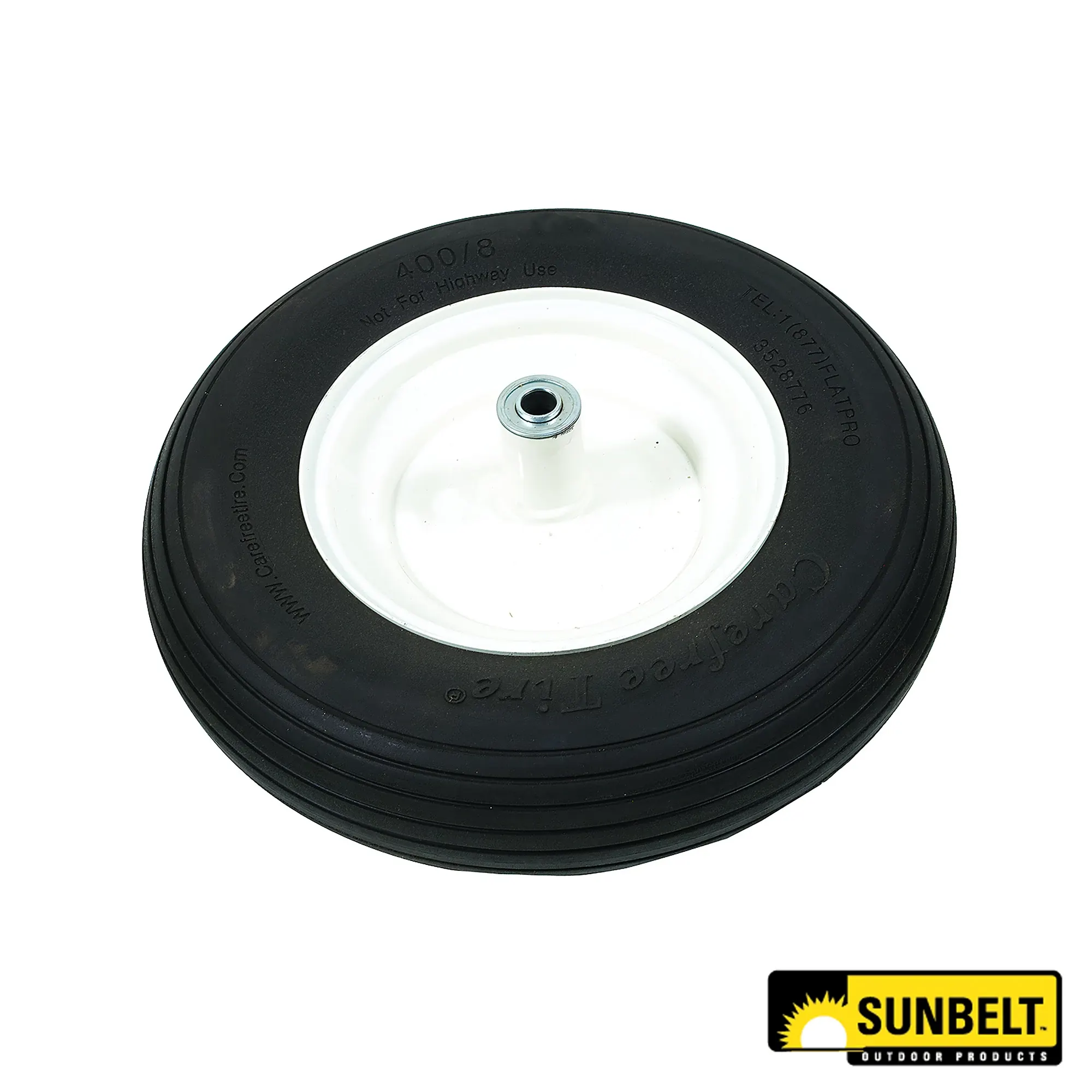 Sunbelt Solid White Ribbed Wheel, 4.8 X 4 X 8 - A-B1CO95