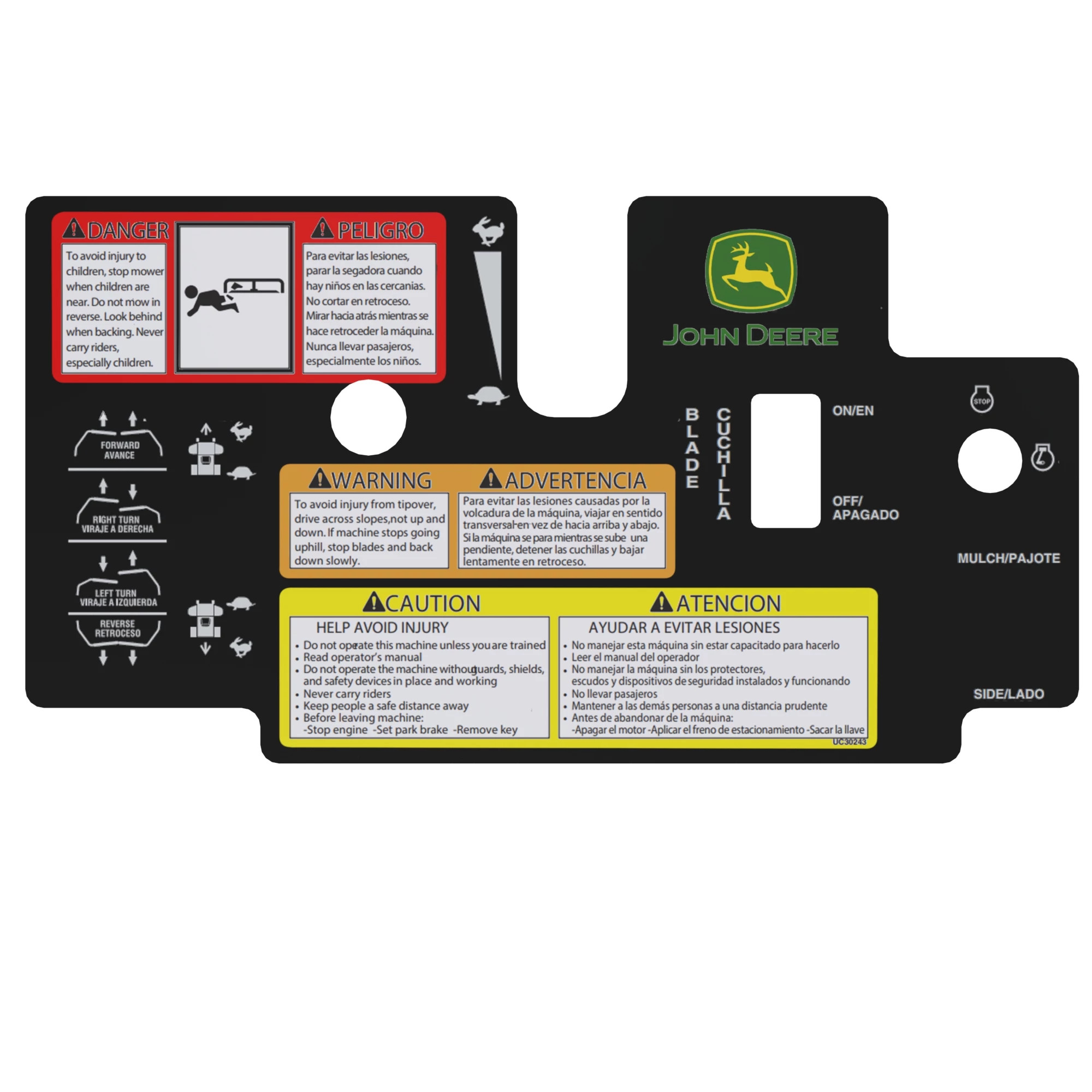 LABEL, CONTROL DECAL 600R/E ENGLISH