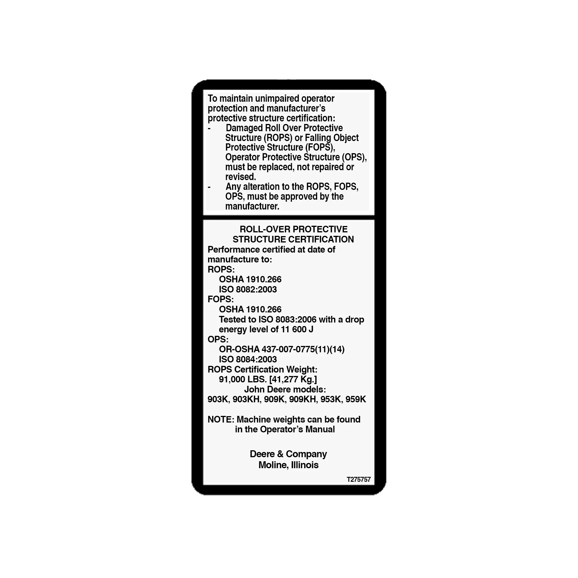 Label, ROPS