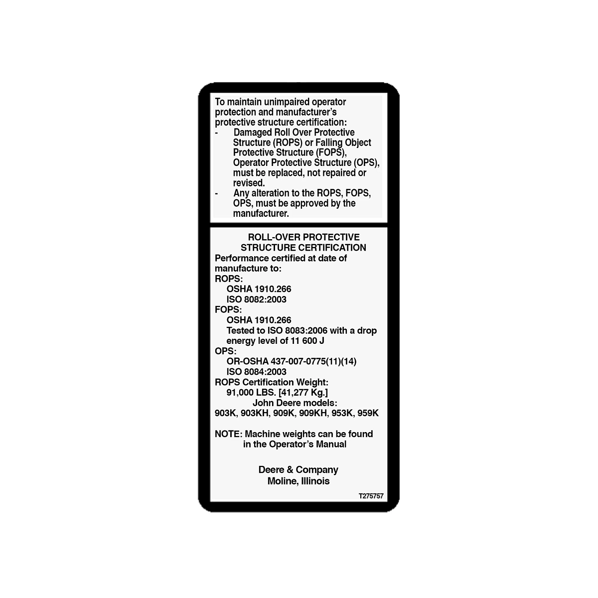 Label, ROPS