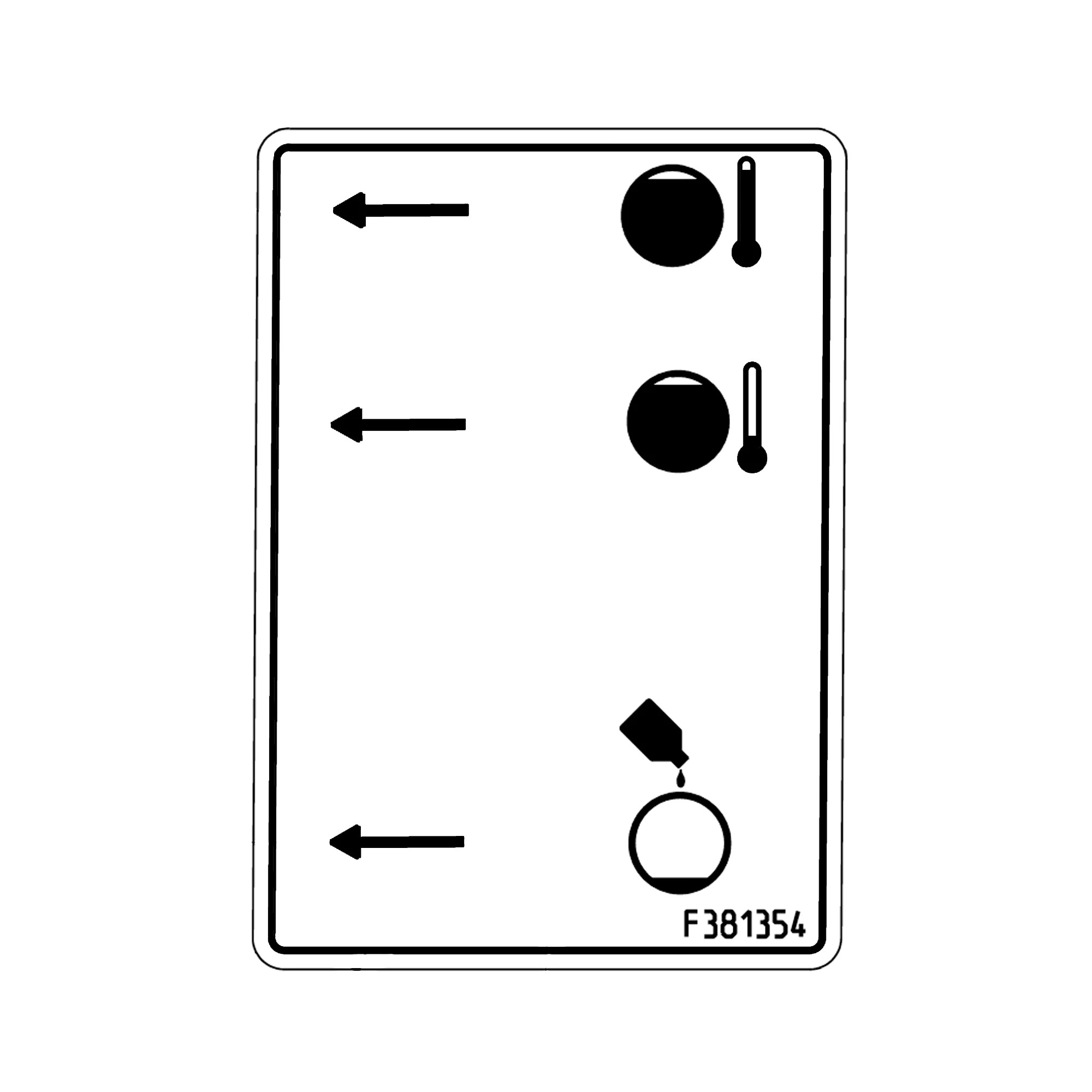 John Deere Hydraulic Tank-Oil Level Label - F381354
