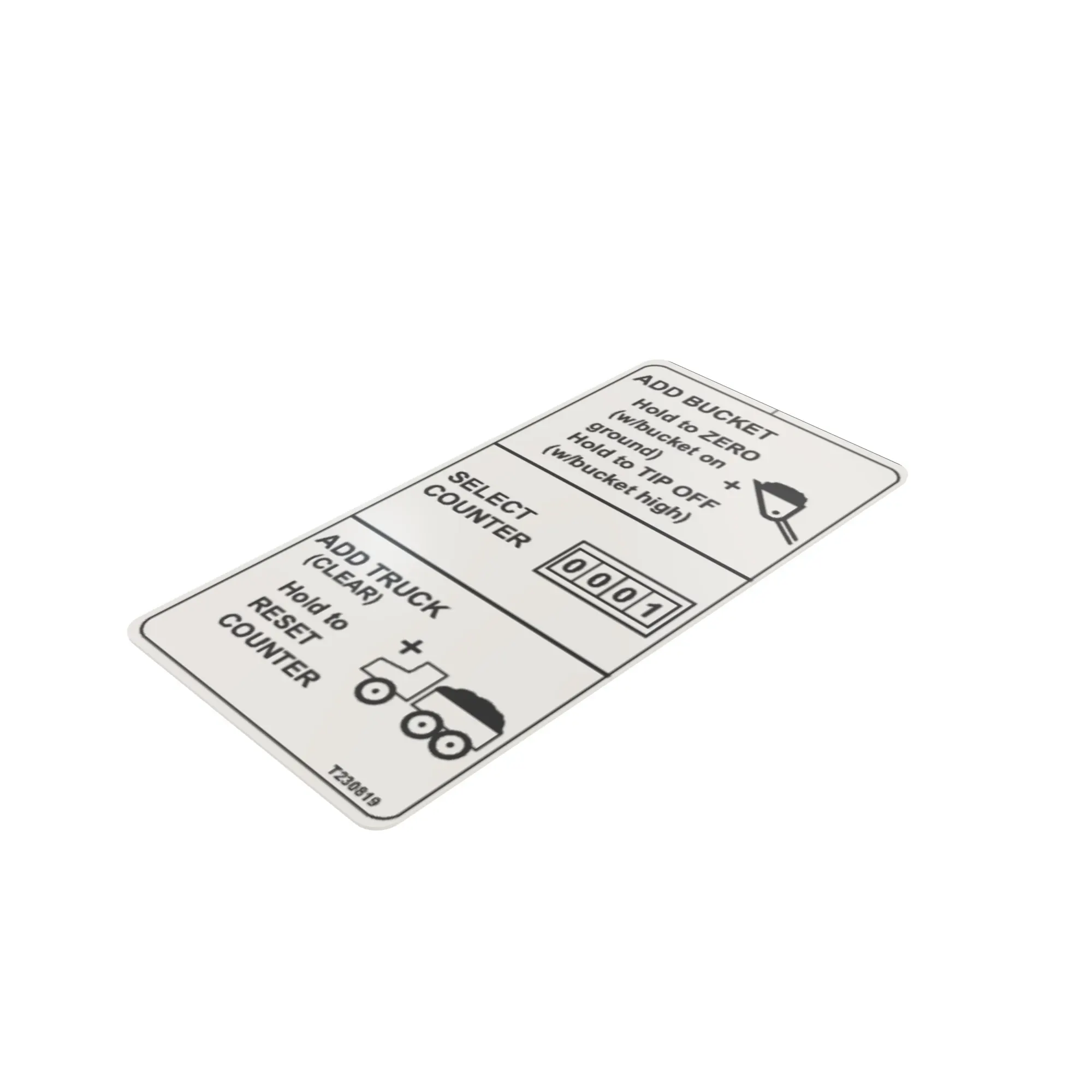 John Deere Counter Switch Label - T230819