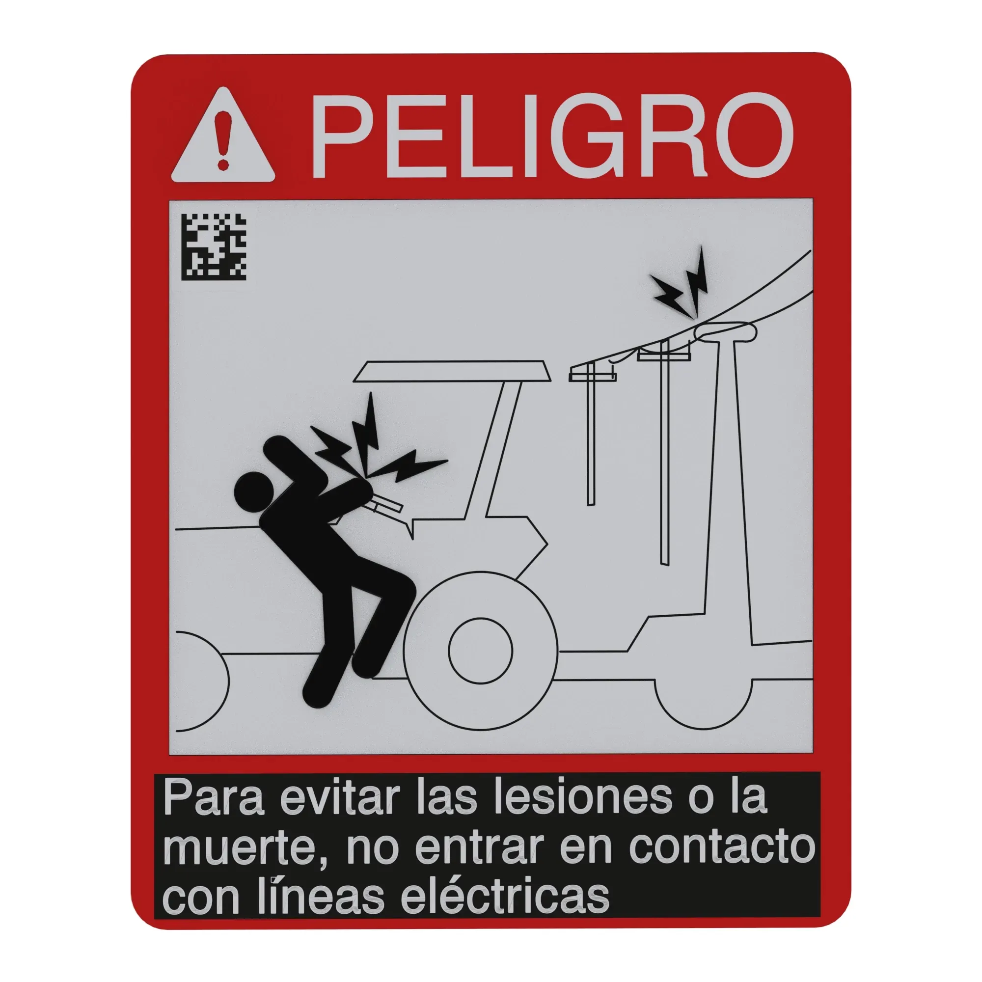 John Deere Spanish Electric Lines Danger Sign - A71912