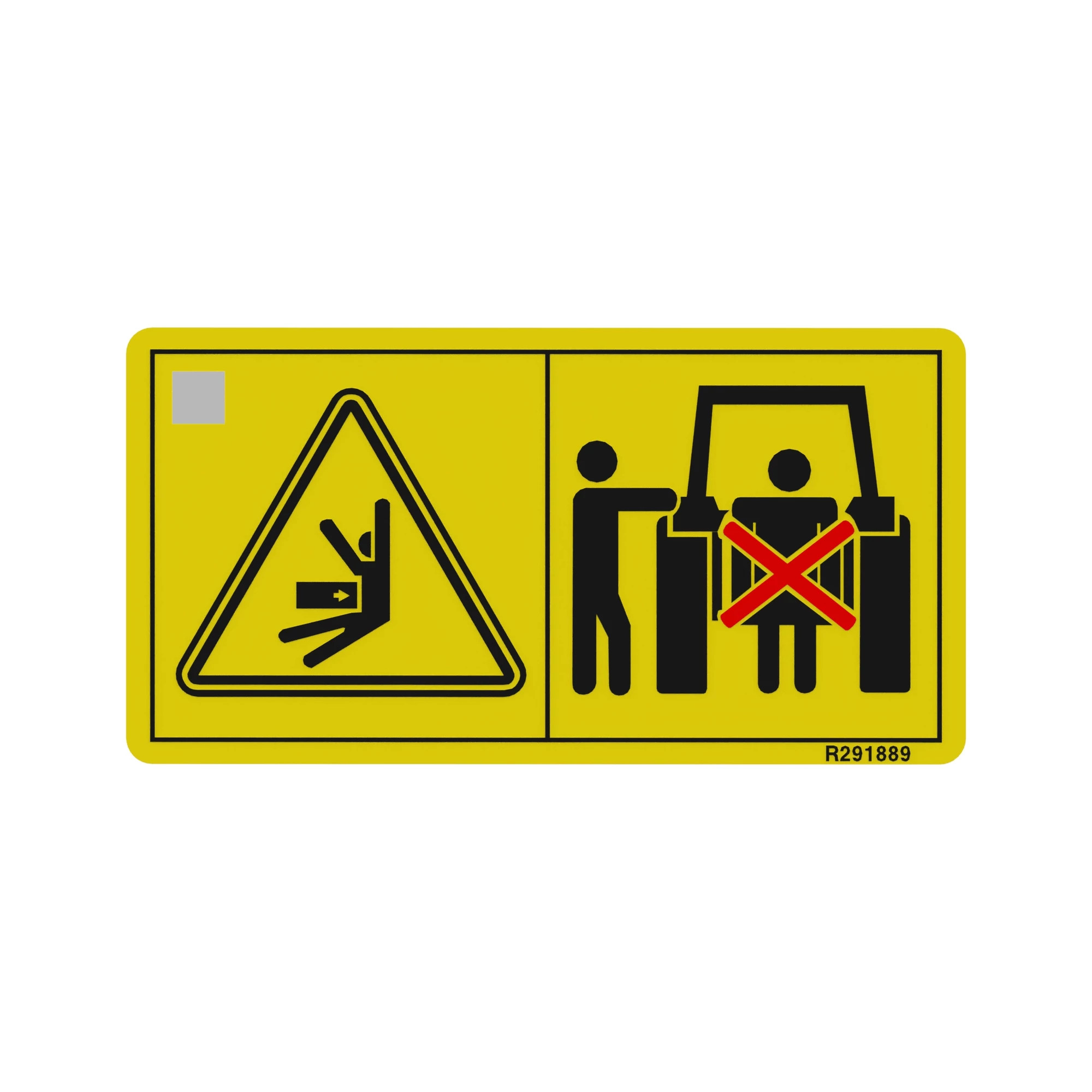 John Deere Safety Sign Label, Left Side - R291889