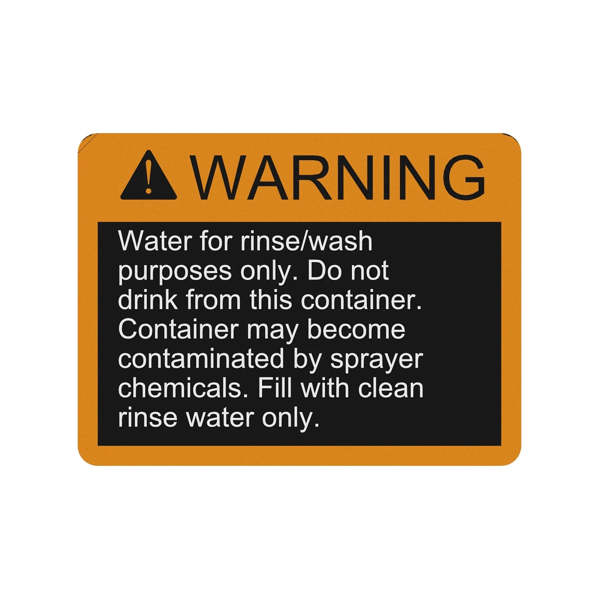 Label, Clean Water Rinse Tank