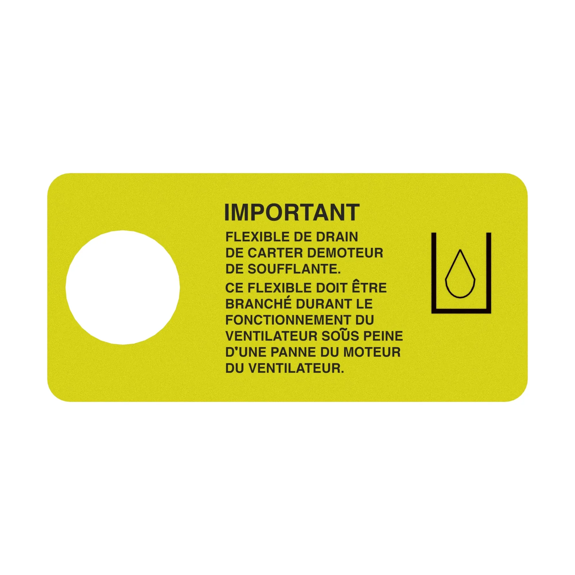 John Deere Case Drain Label, French - A79533