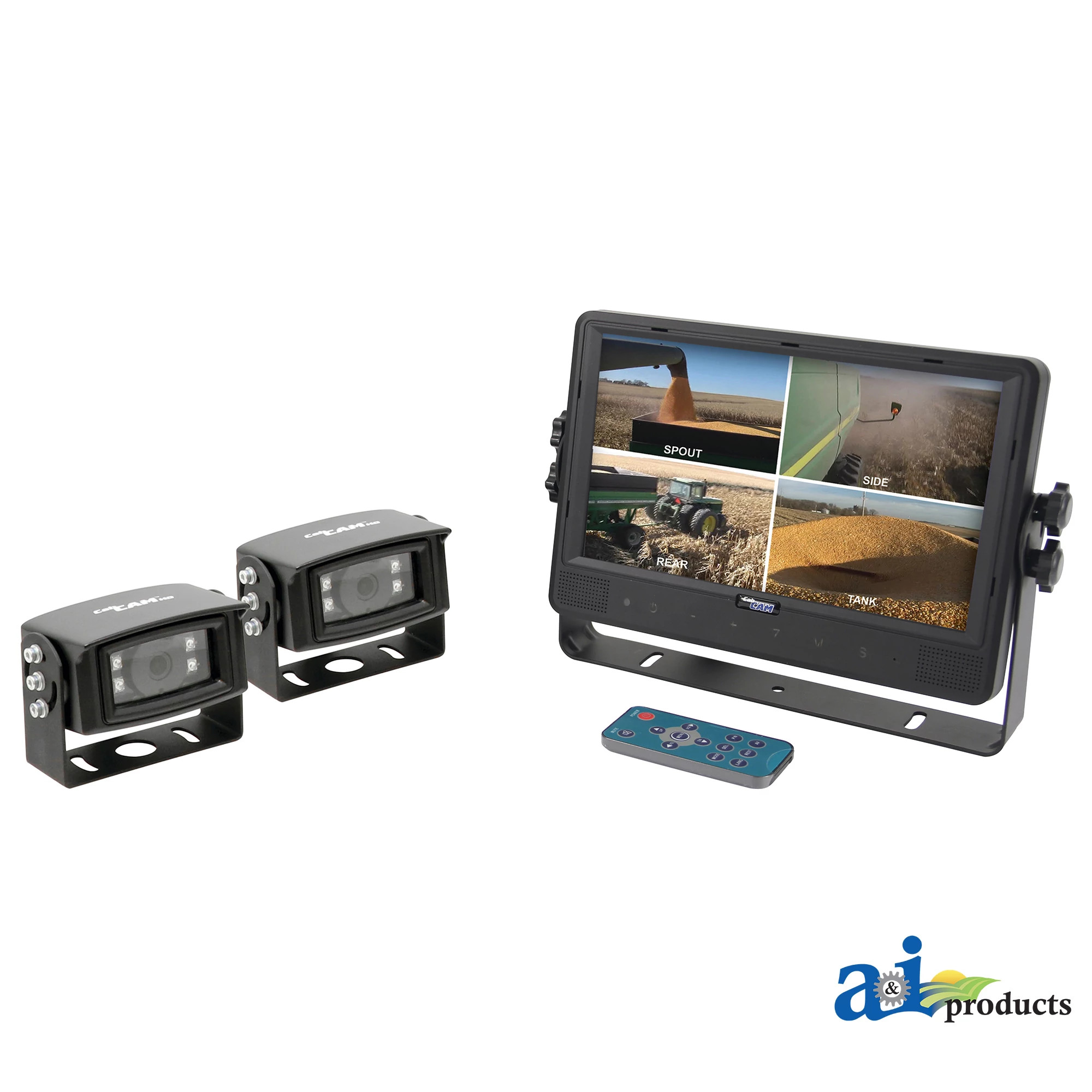A&I Products CabCAM™ 9-inch HD Touch Screen / Touch Button QUAD Color Monitor with 2 HD Color Cameras - A-HDS1650
