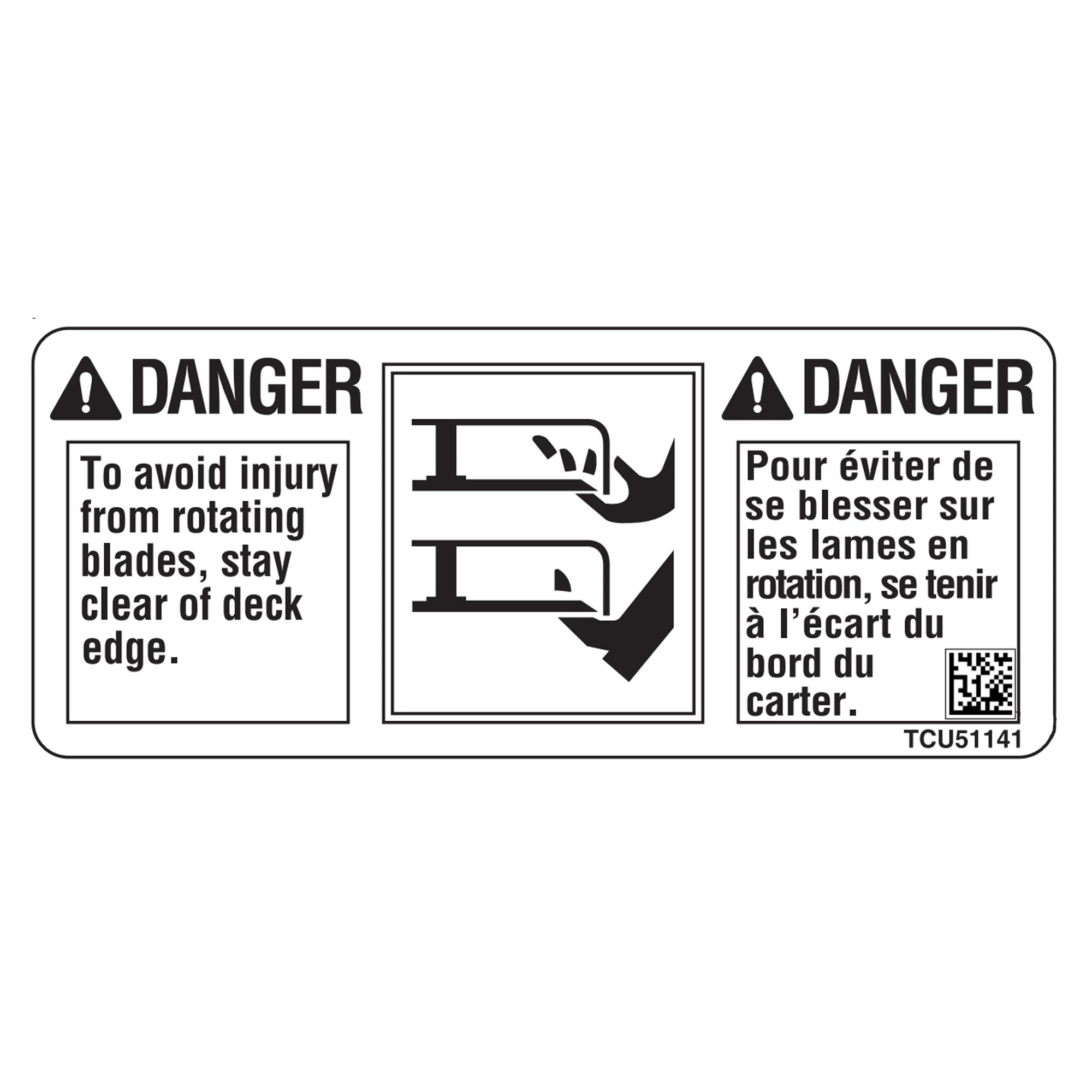 John Deere Rotating Blade Danger Label - TCU51141