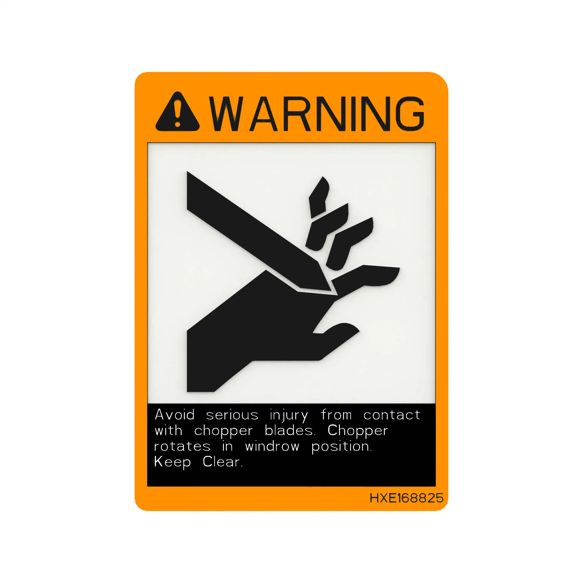 John Deere Warning Safety Sign - HXE168825