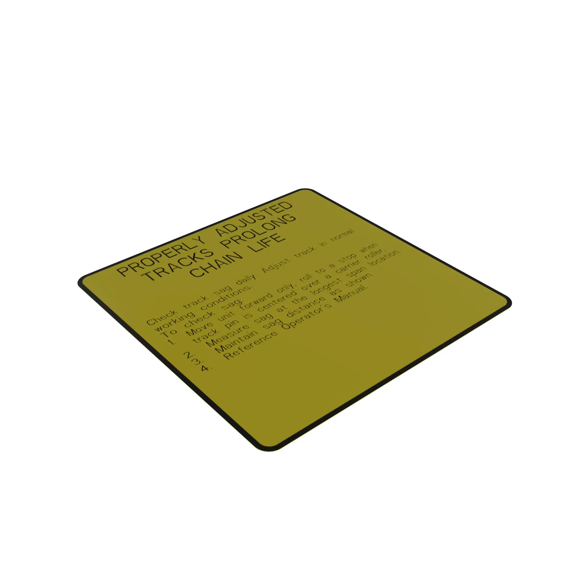 John Deere Track Sag Label, English - T230113