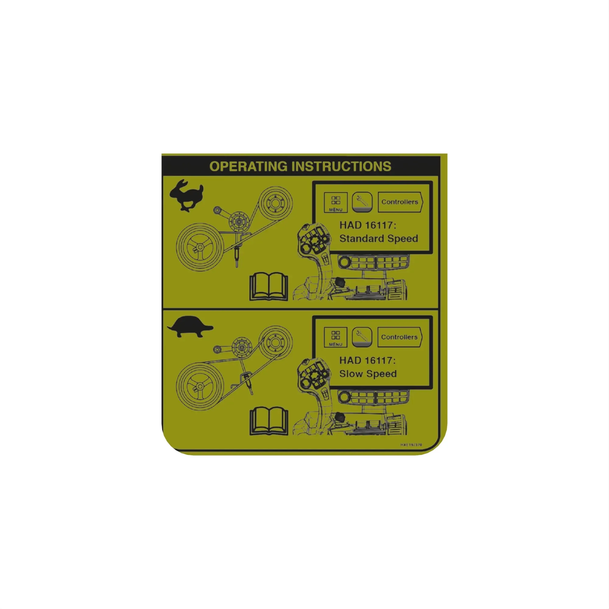 LABEL, GRAS SPEED FAN DRIVE LABEL