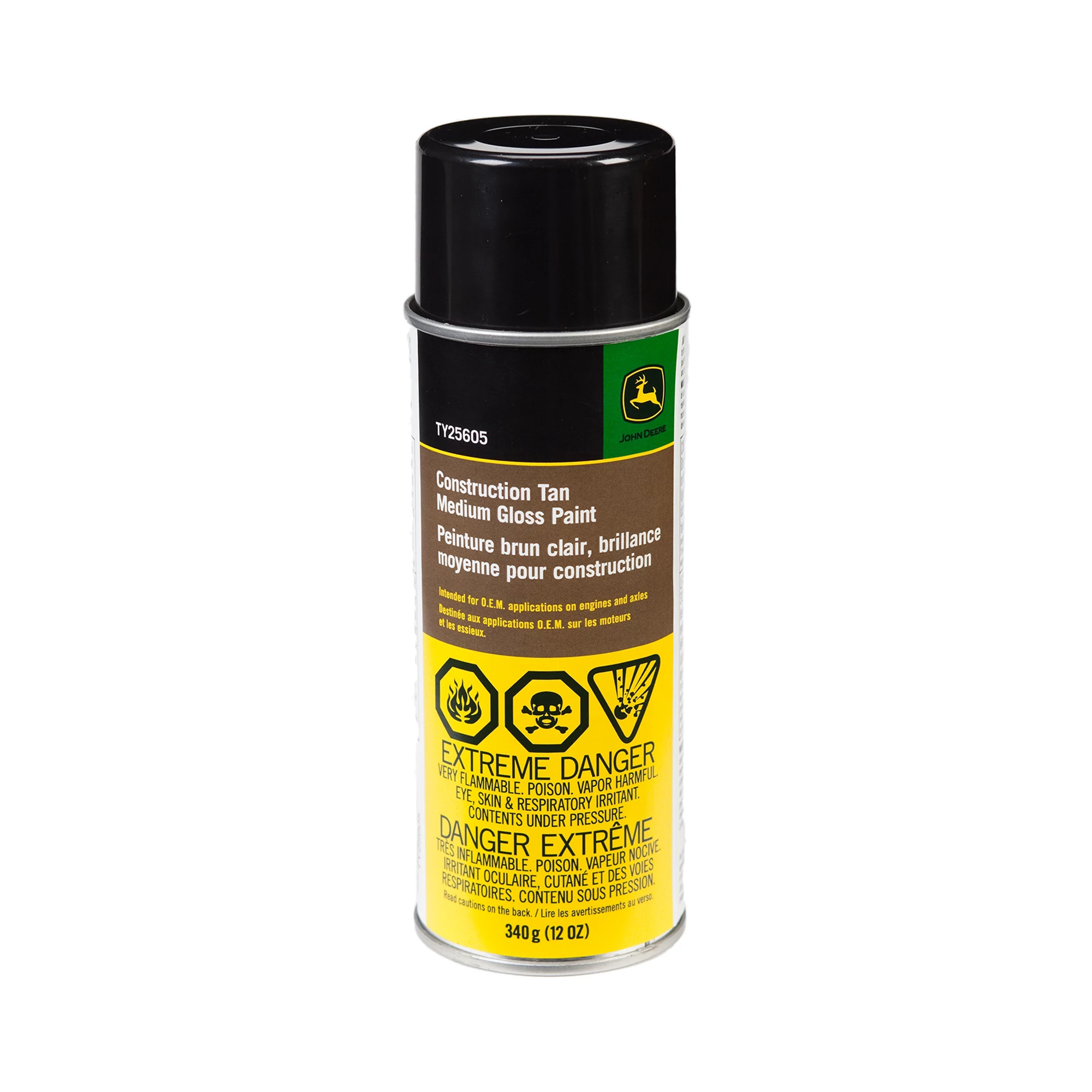 John Deere Construction Medium Gloss Brown Spray Paint, 340 gram (12 Oz) Aerosol - TY25605