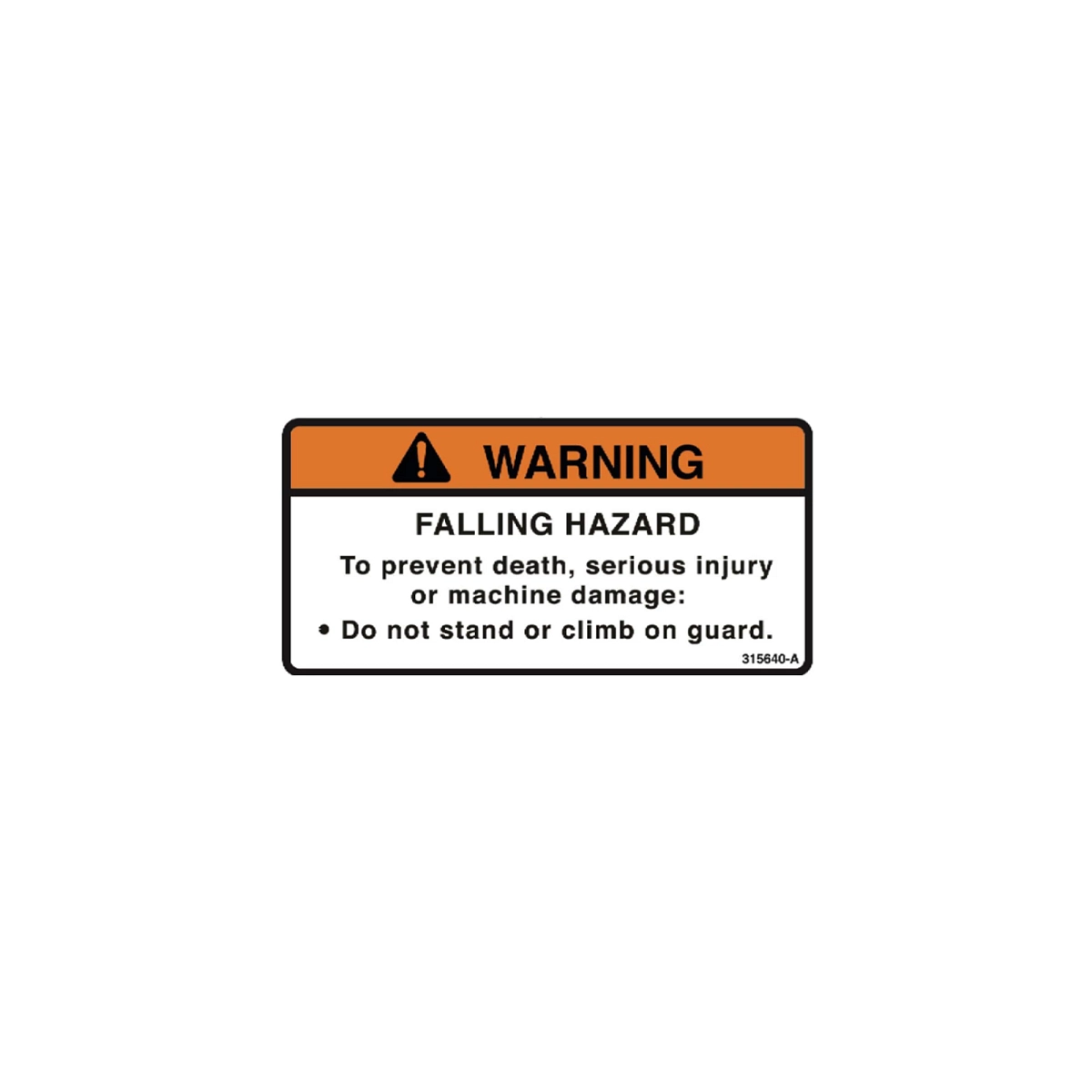 Label, Warning Falling Hazard, Nlm