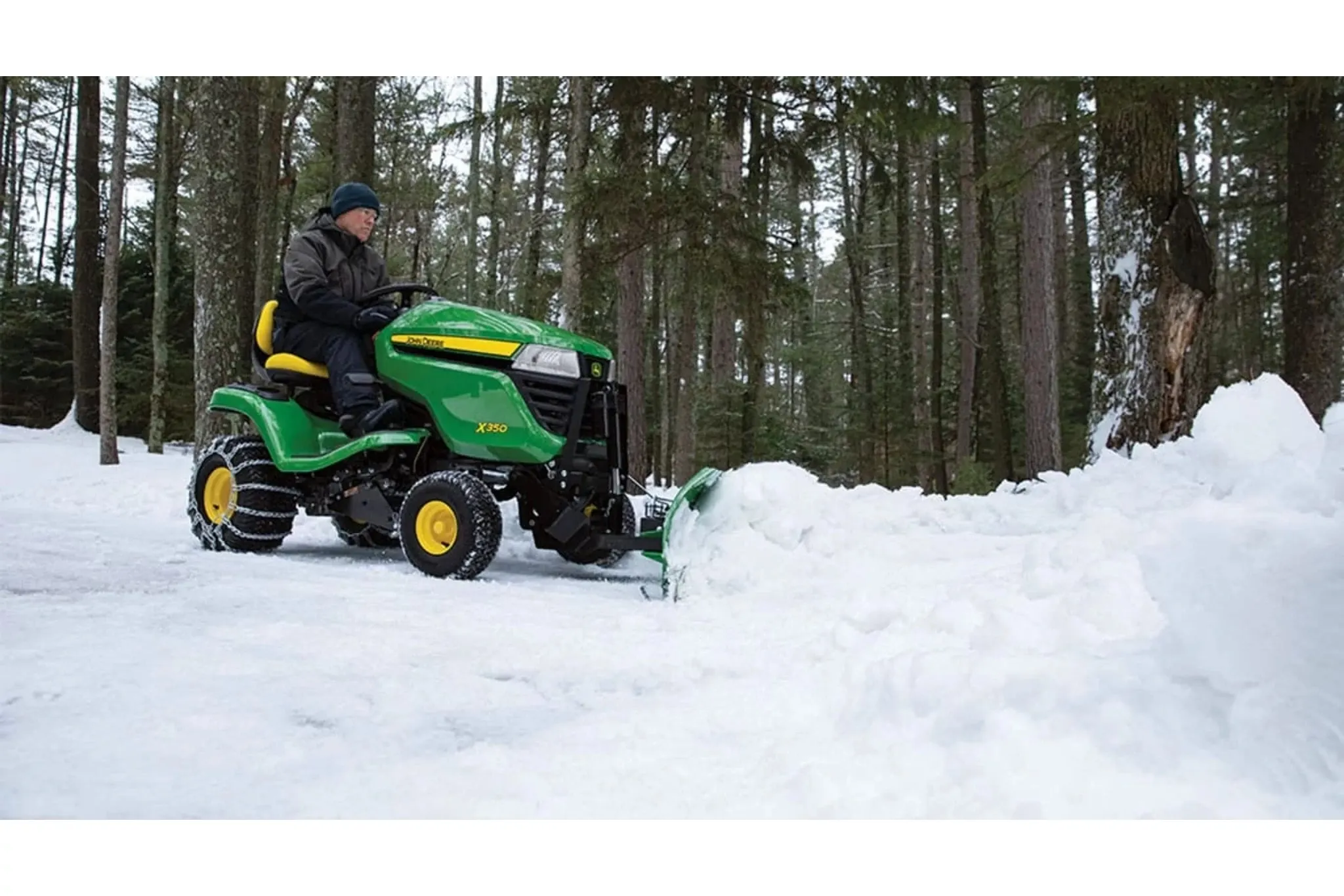 Studio front left view of a X350 Lawn Tractor with 48-inch Deck