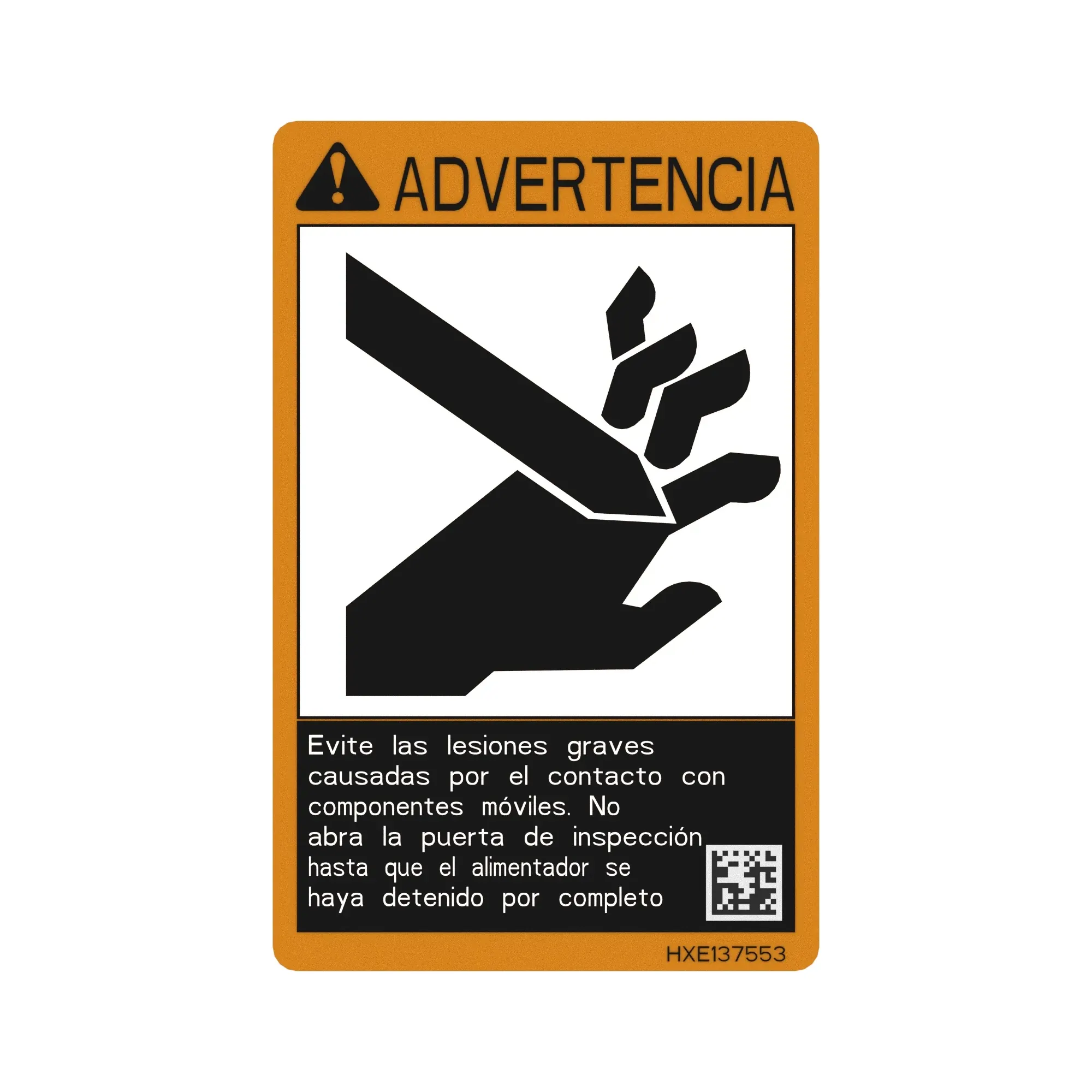 John Deere Warning Safety Sign - HXE137553