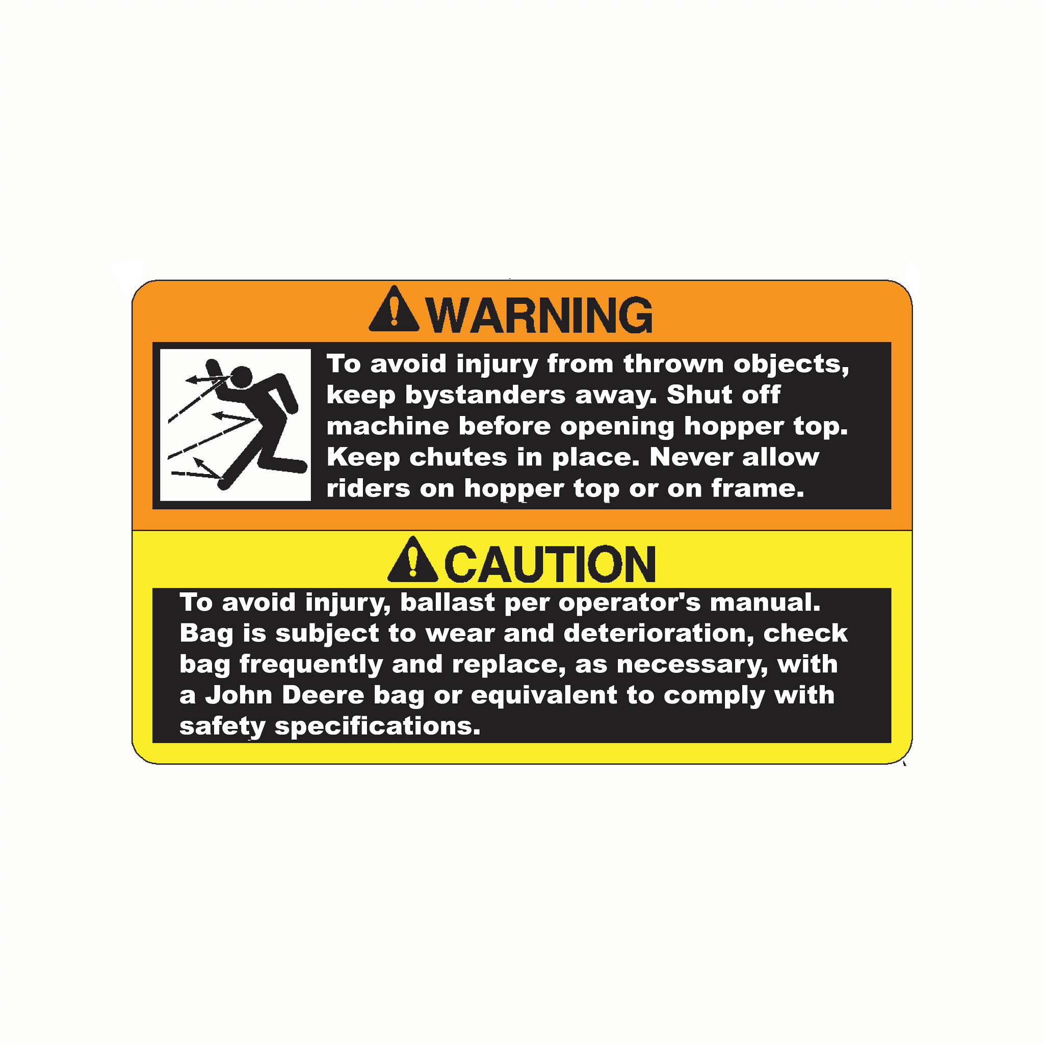 John Deere MCS Warning Decal - M151187