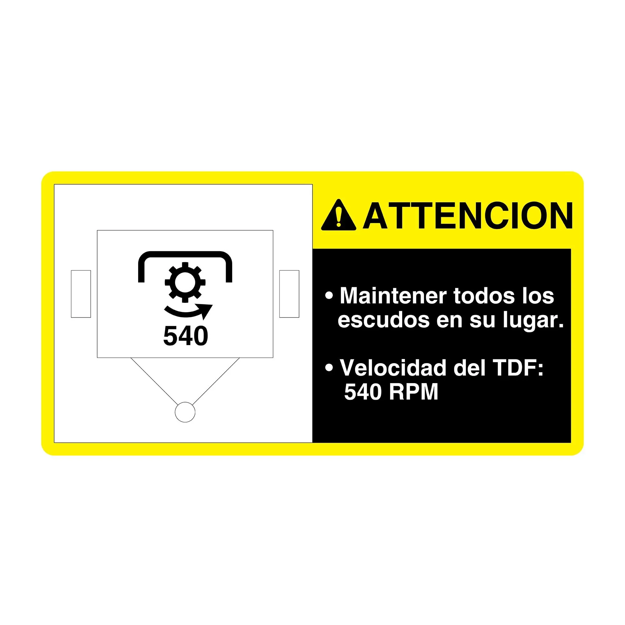 Label PTO 540 (Sp)
