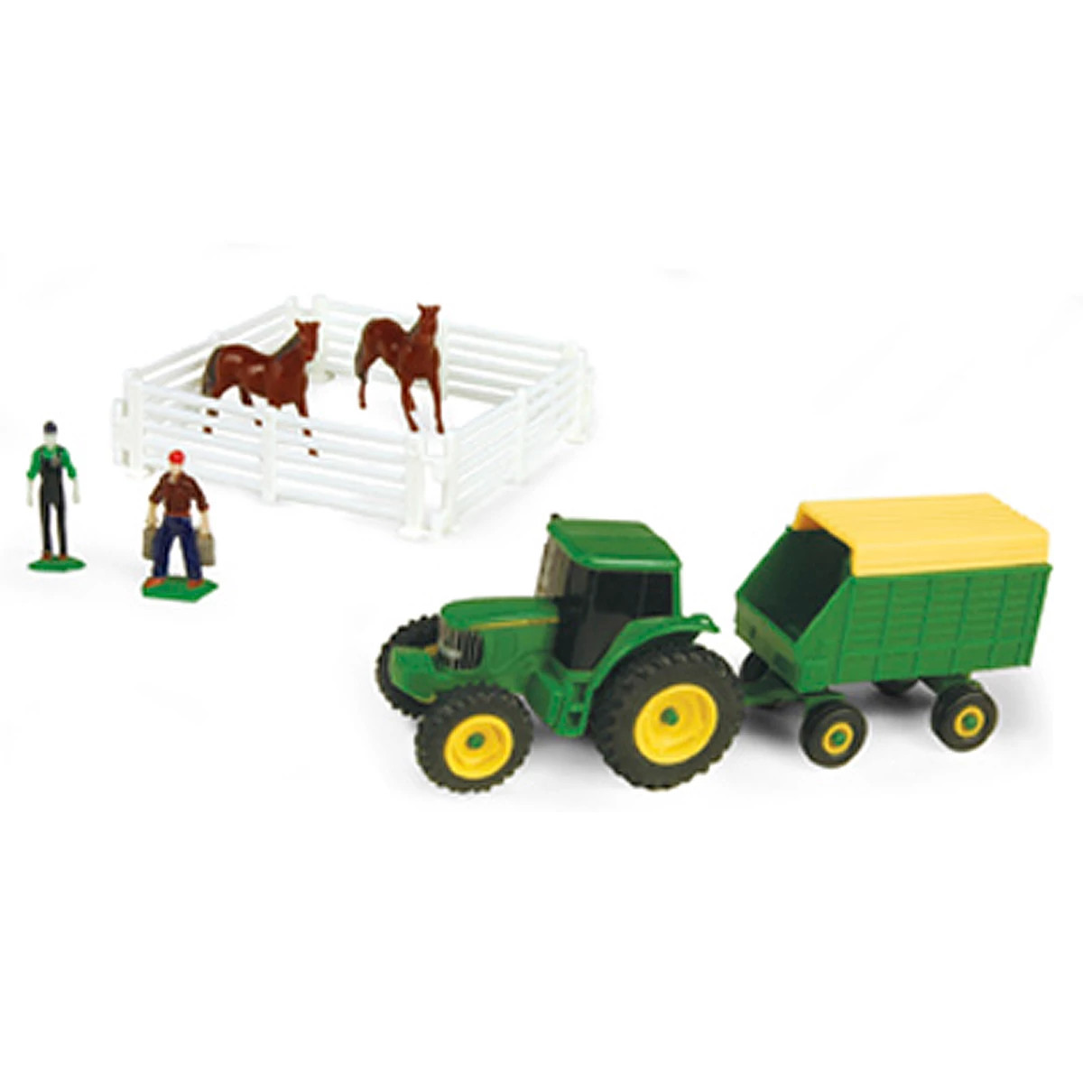 "Farm Set with Forage Wagon & Dark Horses"
